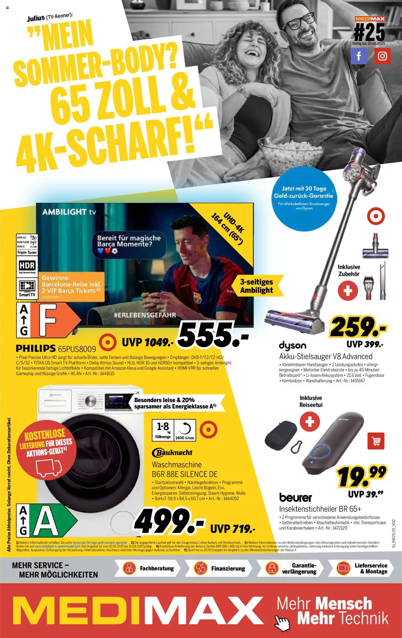 Medimax Prospekt (vom 14.06.2025 - 20.06.2025) - Dyson, Waschmaschine, TV, Philips, Staubsauger, Smart TV
