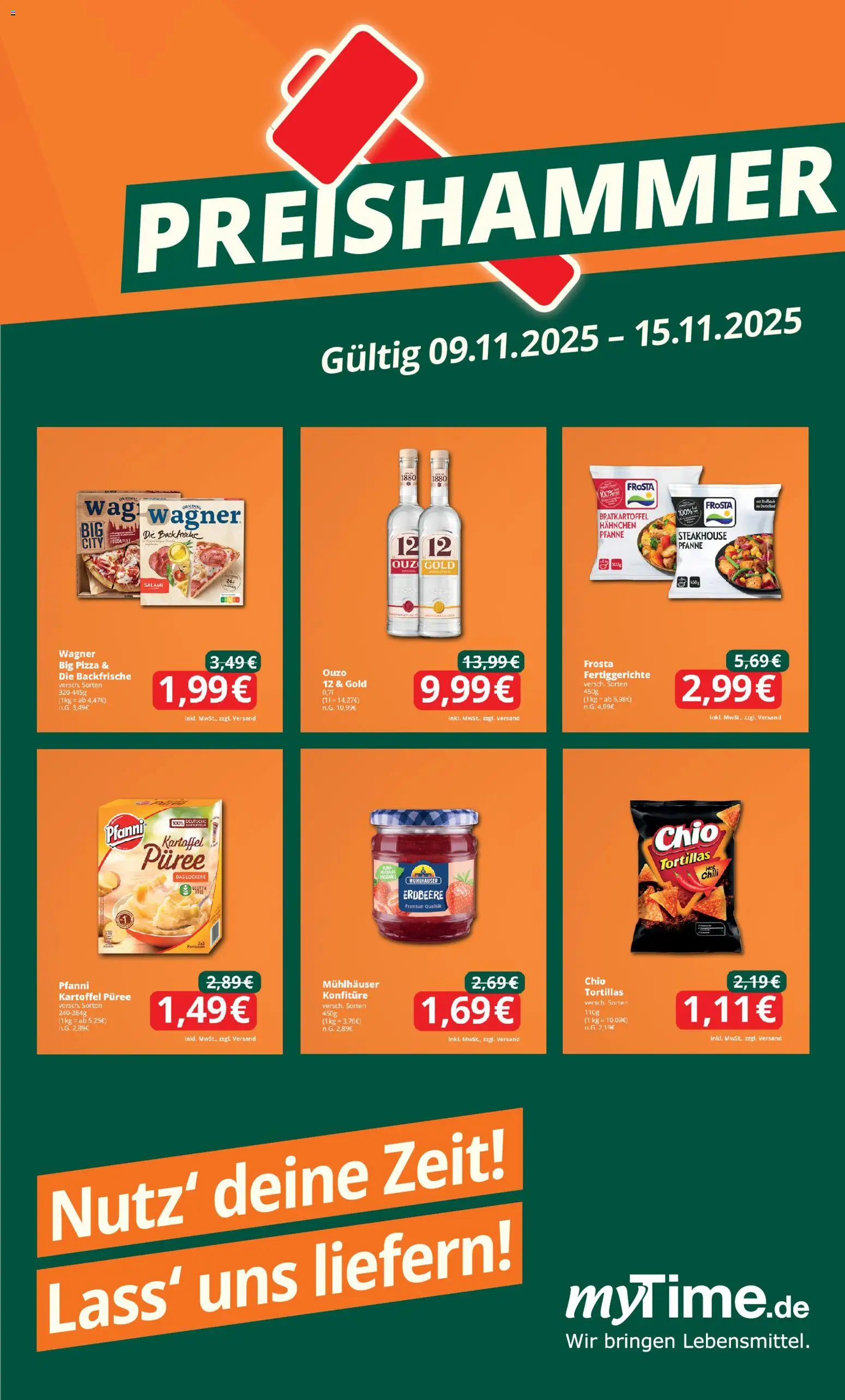 Vorschau von dem Prospekt des Geschäftes Famila Nordwest, gültig ab dem 09.11.2025 - Pizza, Tortillas, Ouzo, Salami, Fertiggerichte, Ouzo 12, Chio tortillas, Hahnchen