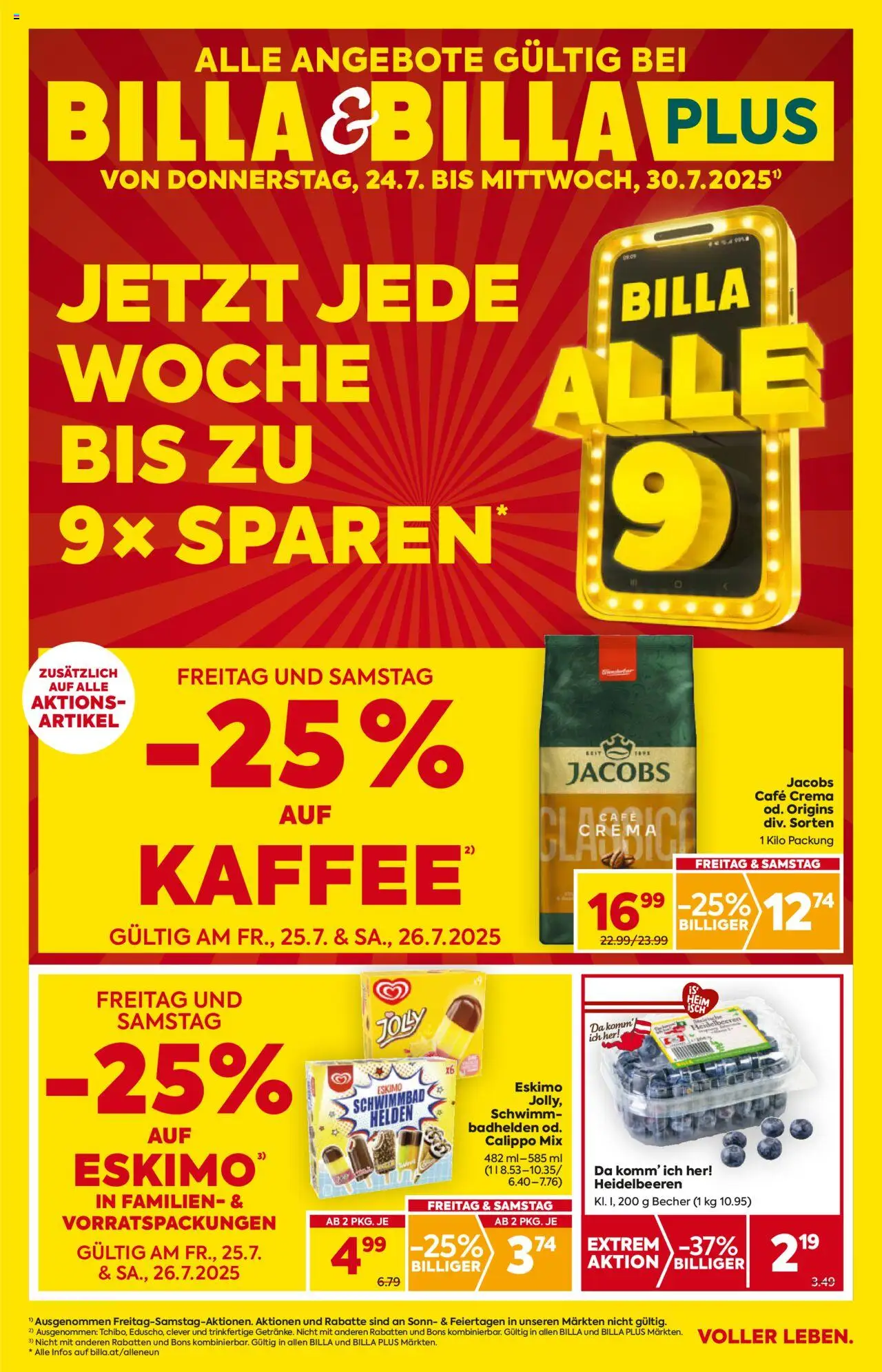  BILLA Flugblatt ab 24.07.2025 vorschau >> Prospekt aktuell - Seite 1