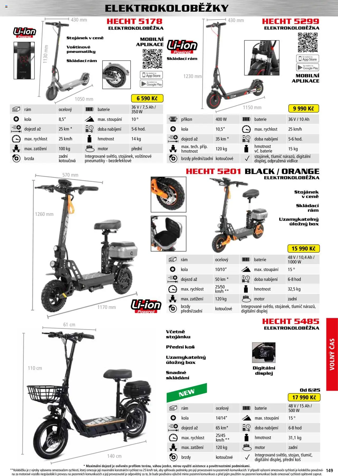  Hecht Katalog - Jaro-léto 2025 (22.04.2025 - 28.02.2026) - strana 149 - Hecht, Elektrokoloběžka, Koloběžka, Box, Baterie, Kola, Koš, Úložný box