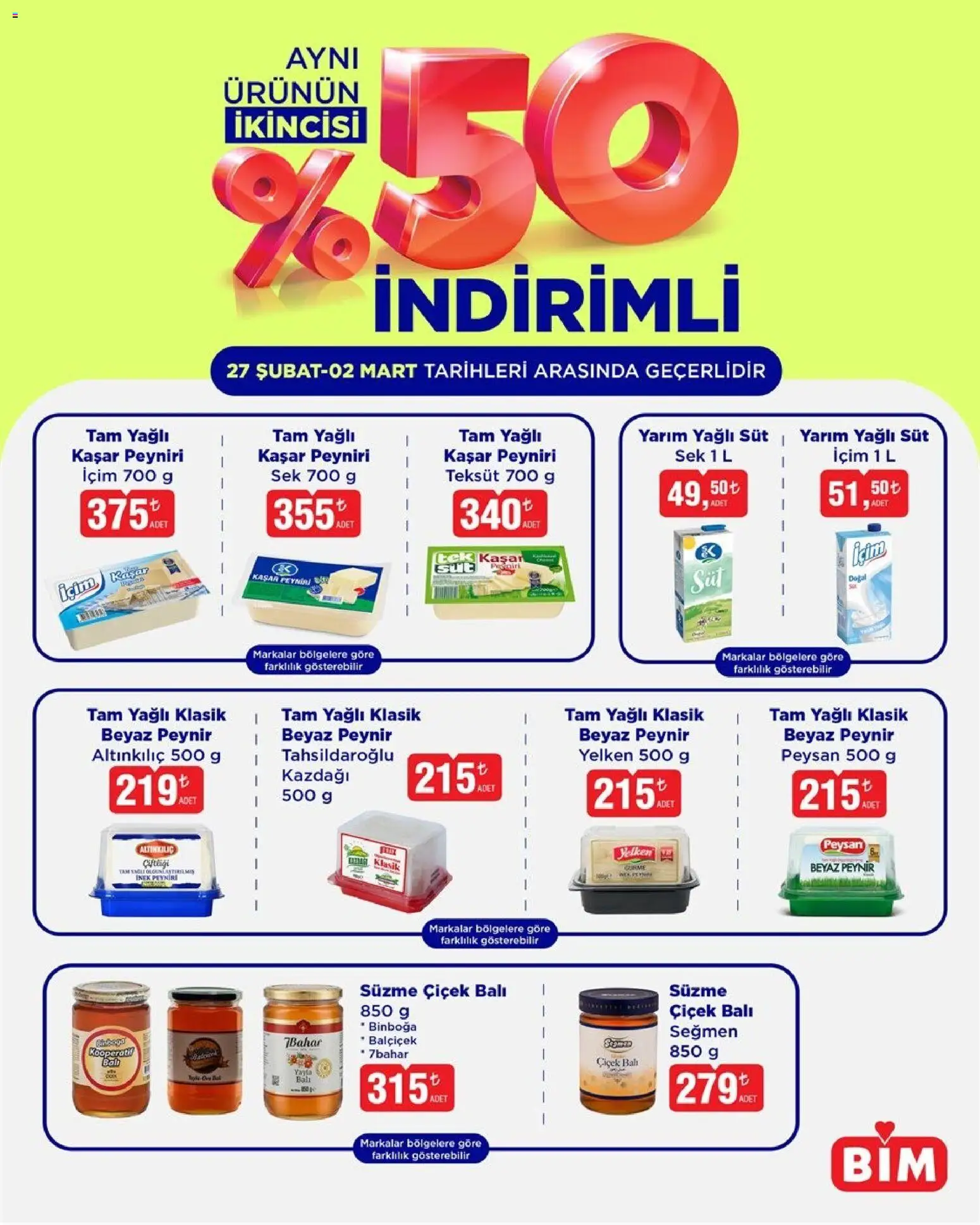 BİM BİM - İkinci Ürüne %50 İndirim 27.02.2026 - Broşürünün önizlemesi