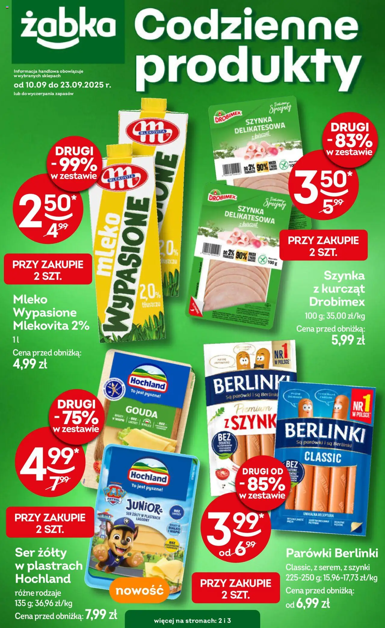 Żabka Codzienne produkty od 10.09.2025 - Nowa Gazetka - Numer strony 1