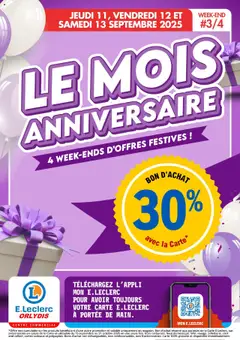 Prévisualisation de Catalogue le mois anniversaire du magasin E.Leclerc formulaire valide 11/09/2025