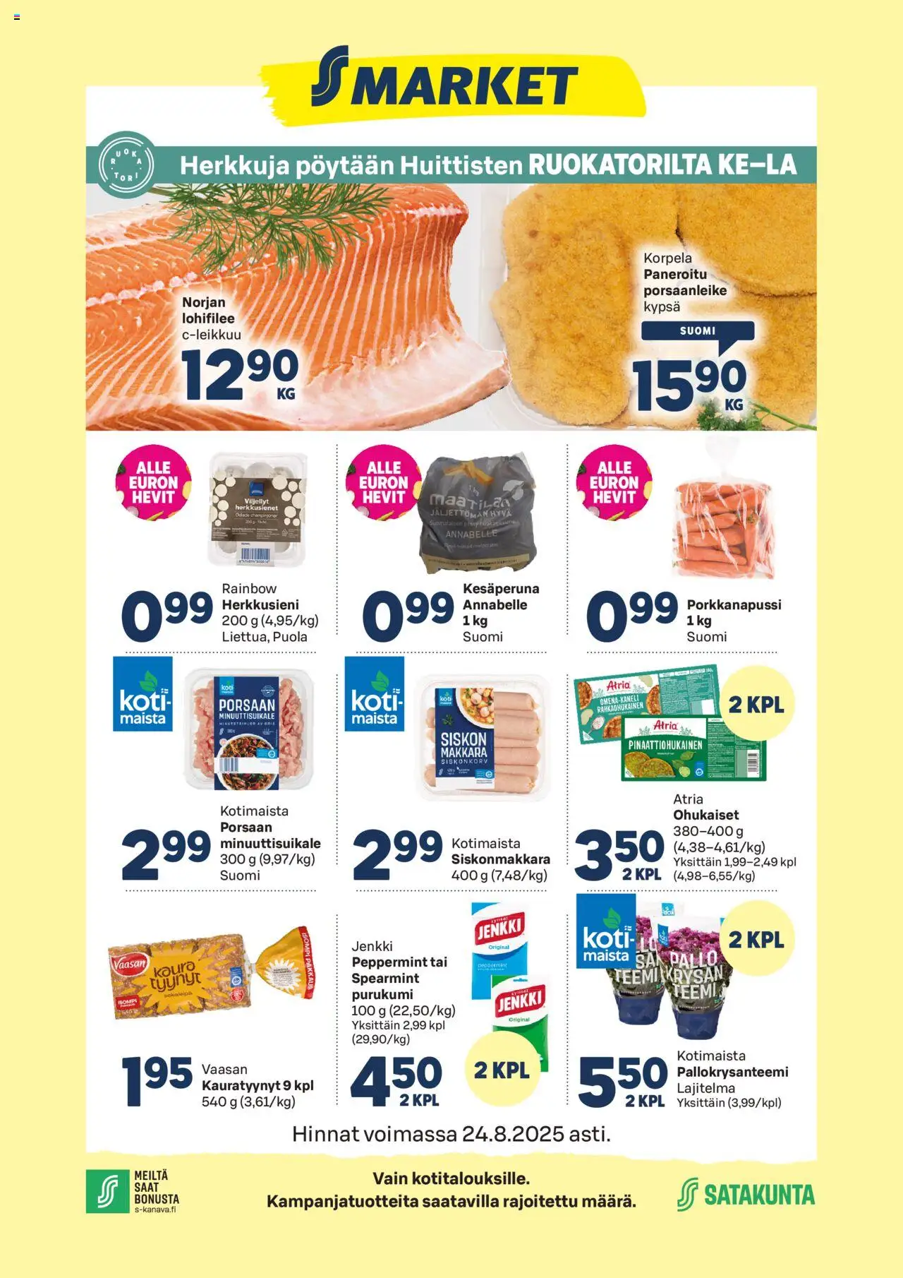 S-market-kaupan Huittinen voimassa 21/08/2025 - Sivulla 1
