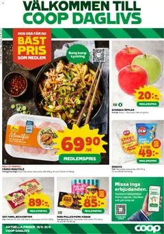 Förhandsgranska reklamblad Aktuella reklamblad Coop Daglivs från butik Coop Daglivs gäller från 15/09/2025