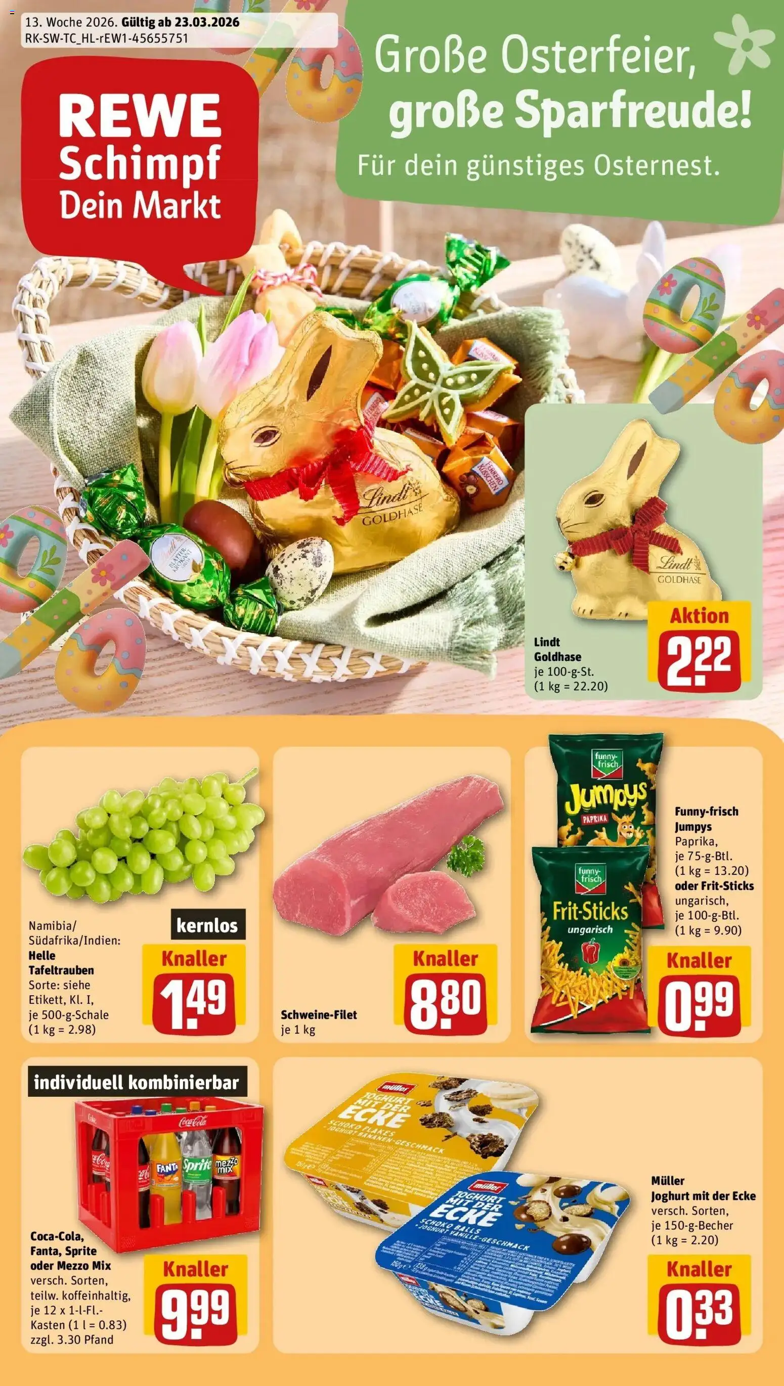 Vorschau von dem Prospekt des Geschäftes Rewe, gültig ab dem 23.03.2026