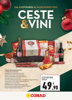 Anteprima dell'opuscolo Volantino Ceste & Vini Piemonte dal negozio Conad valido da 06/11/2025