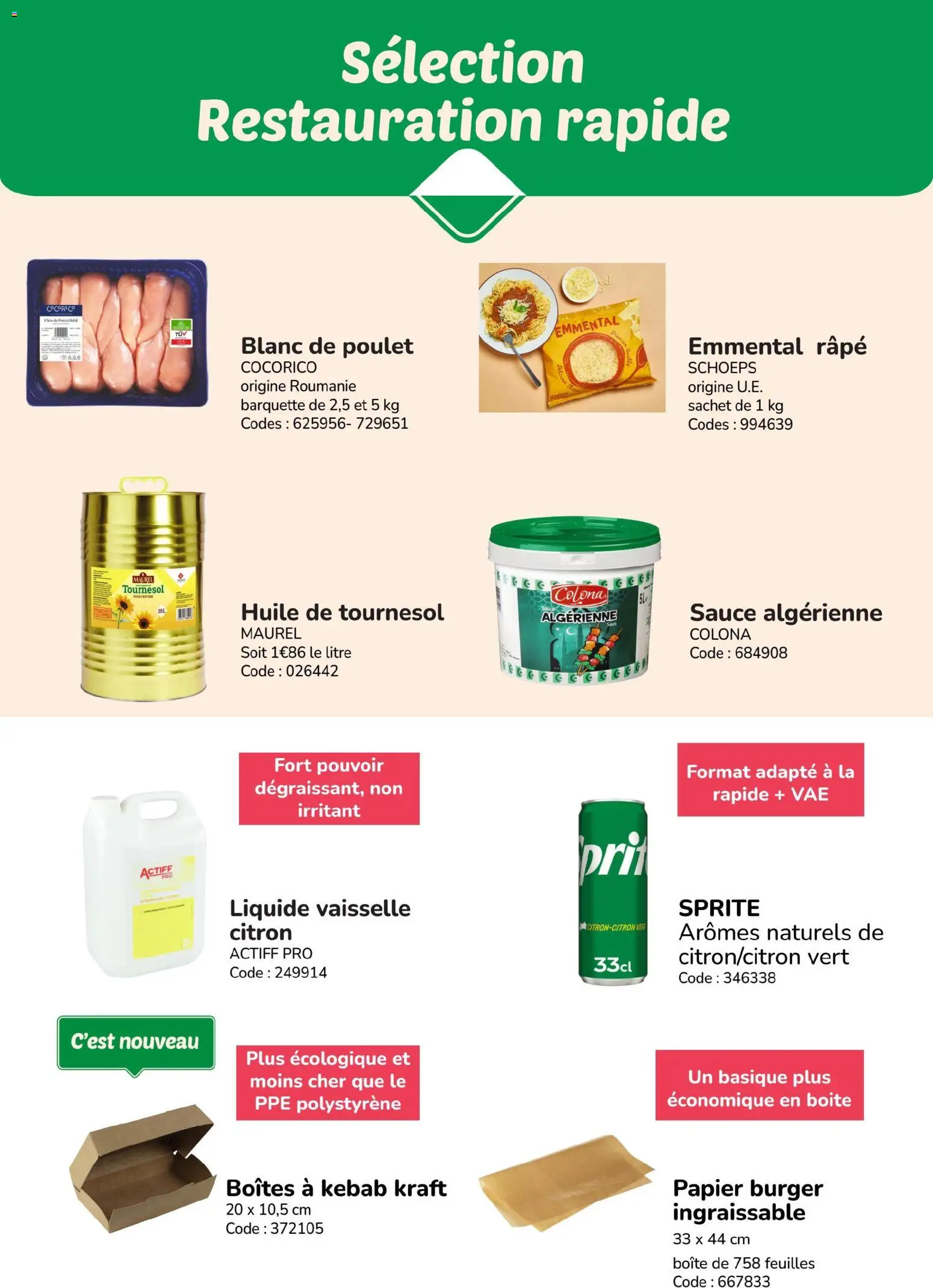 Prévisualisation de Spécial Fast Food du magasin Promocash formulaire valide 09/02/2026