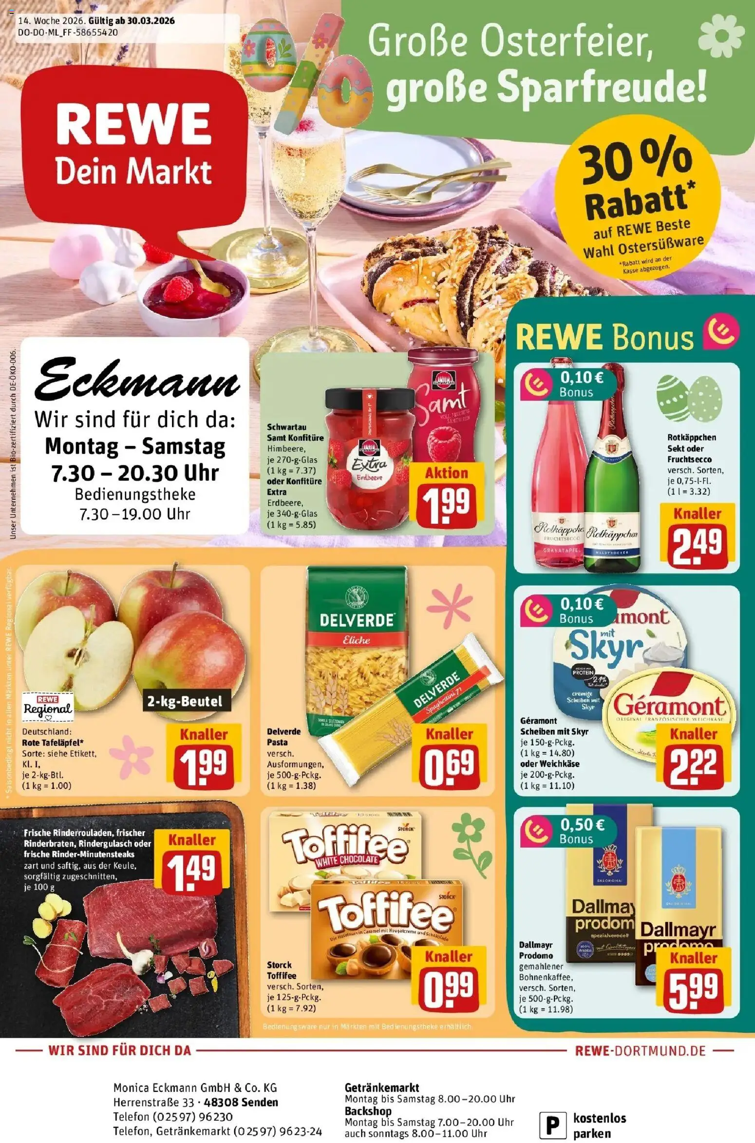 Vorschau von dem Prospekt des Geschäftes Rewe, gültig ab dem 30.03.2026