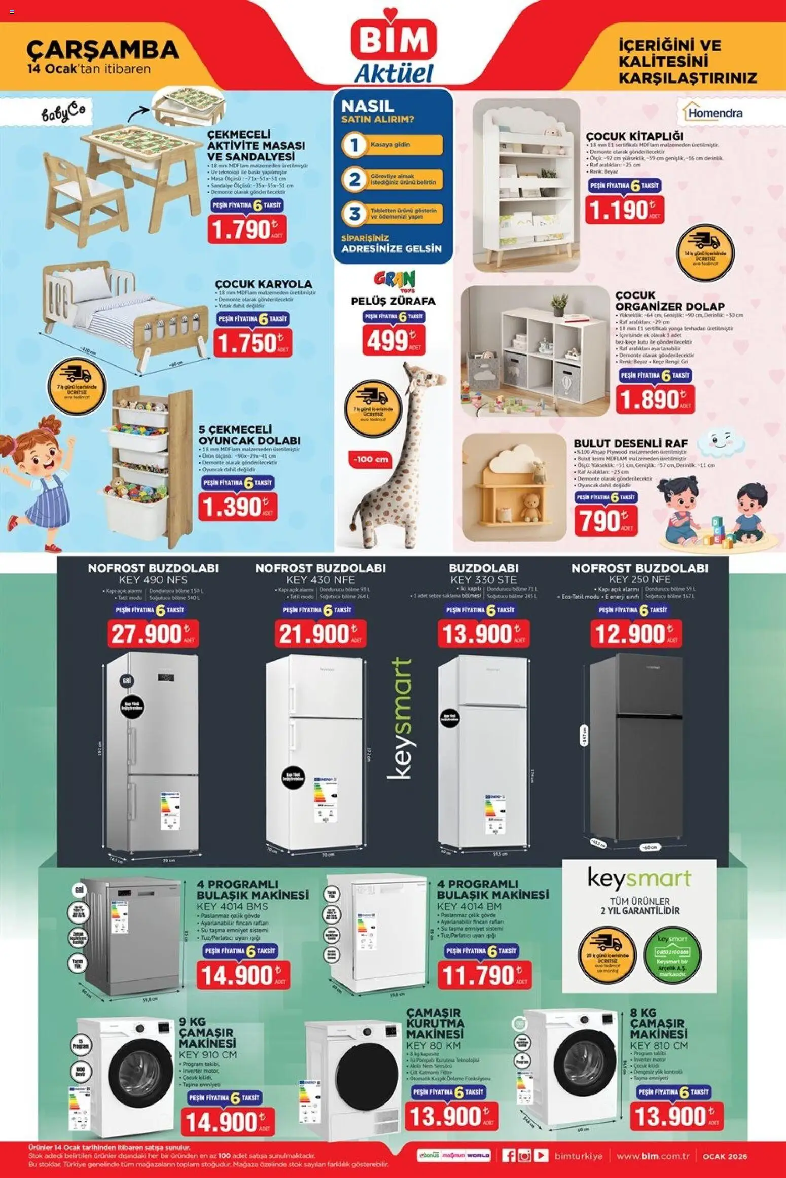 BİM Katalog Çarşamba 14.01.2026 - Broşürünün önizlemesi