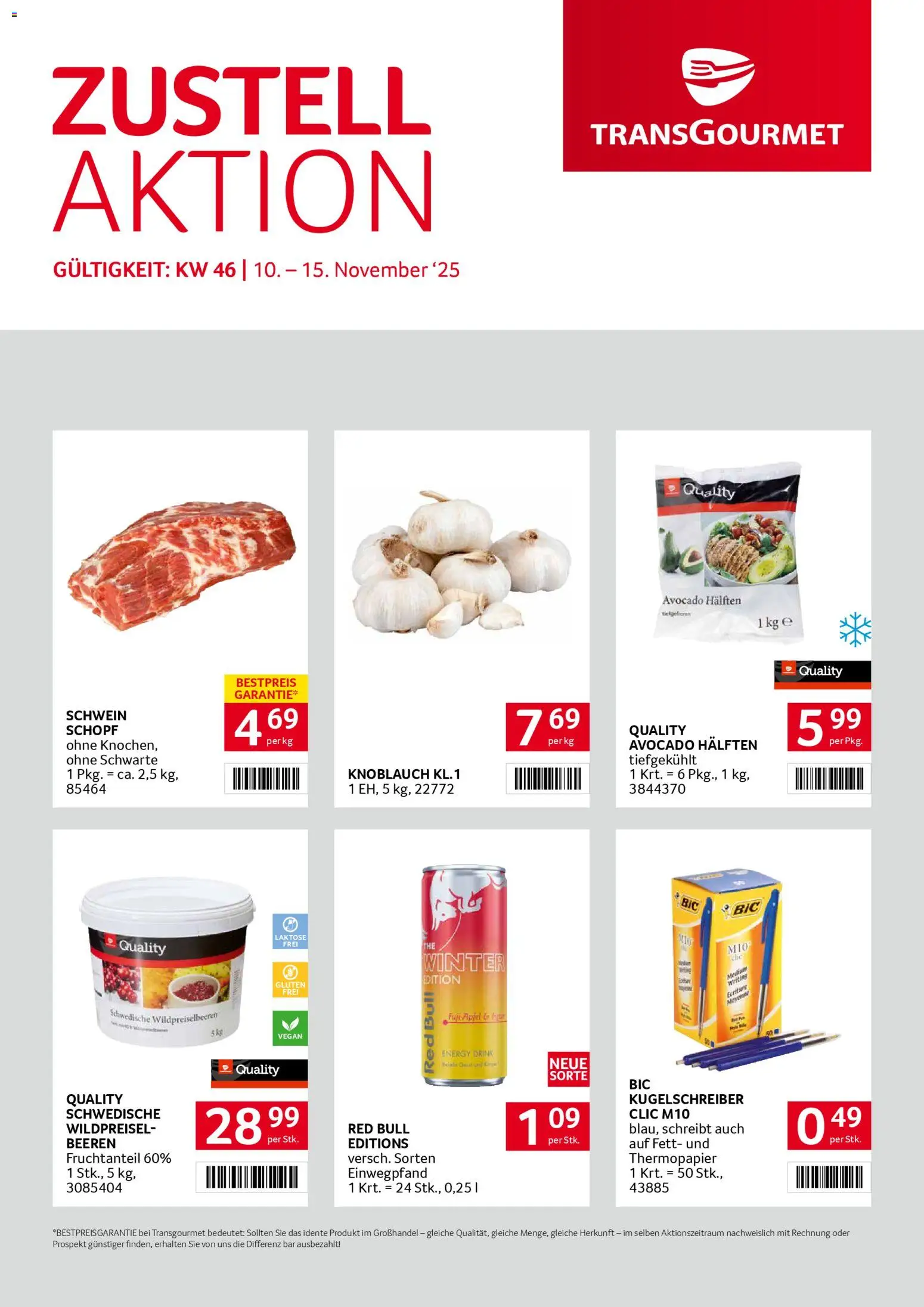 Vorschau der Angebote: Transgourmet Zustellaktion gültig ab 10.11.2025