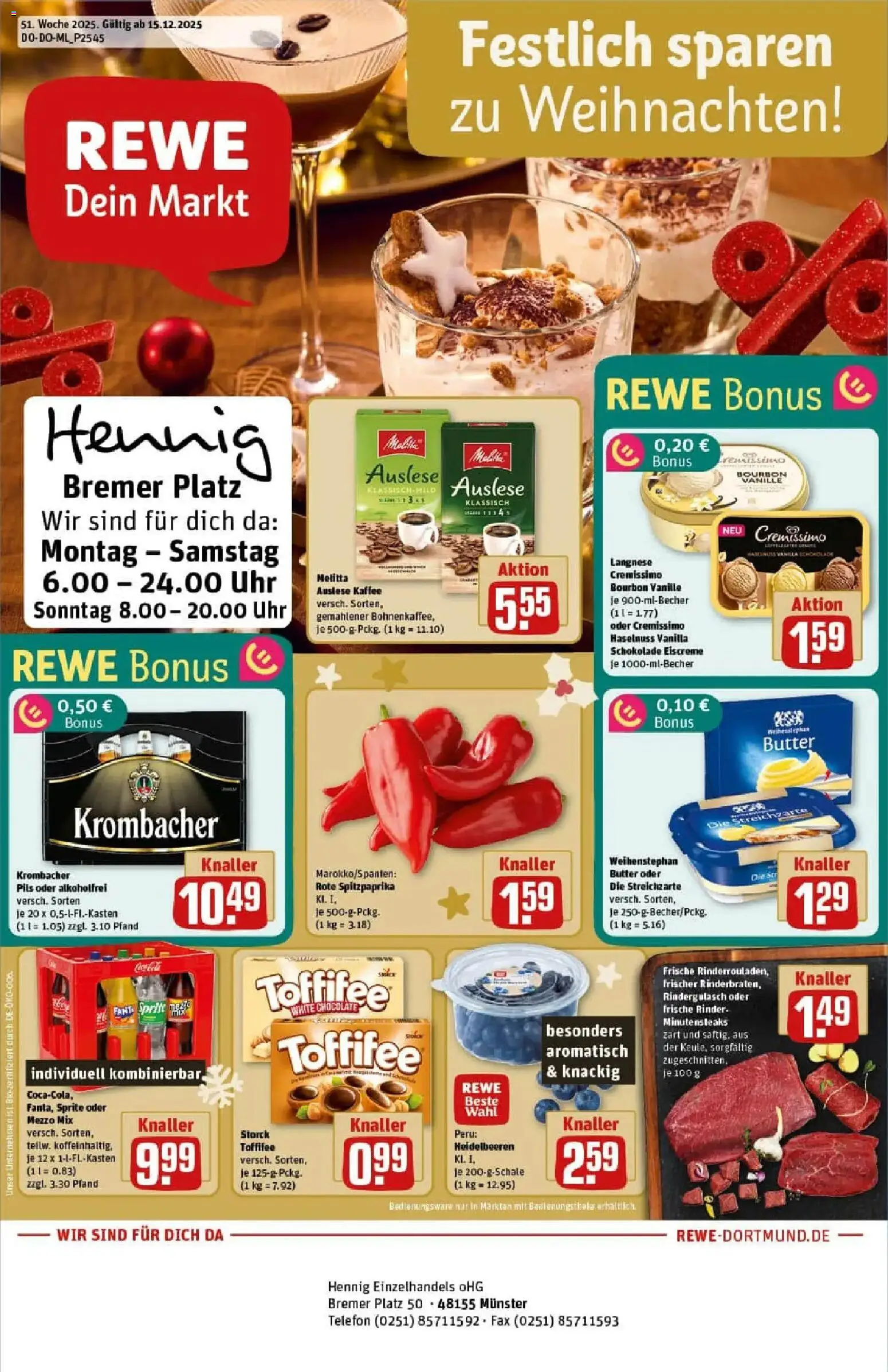 Vorschau von dem Prospekt des Geschäftes Rewe, gültig ab dem 15.12.2025