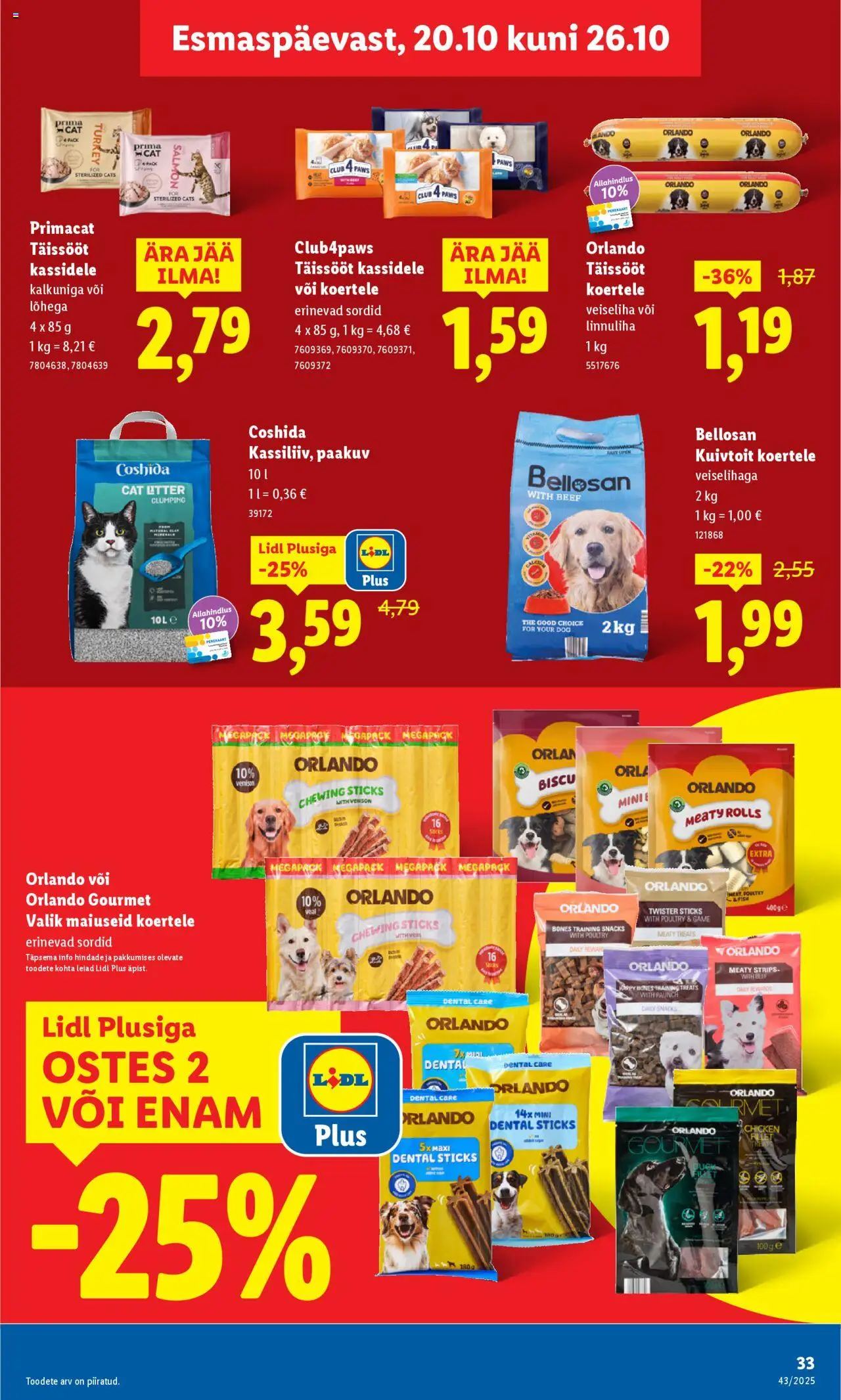 Lidl kliendilehe eelvaade alates 2025.10.20