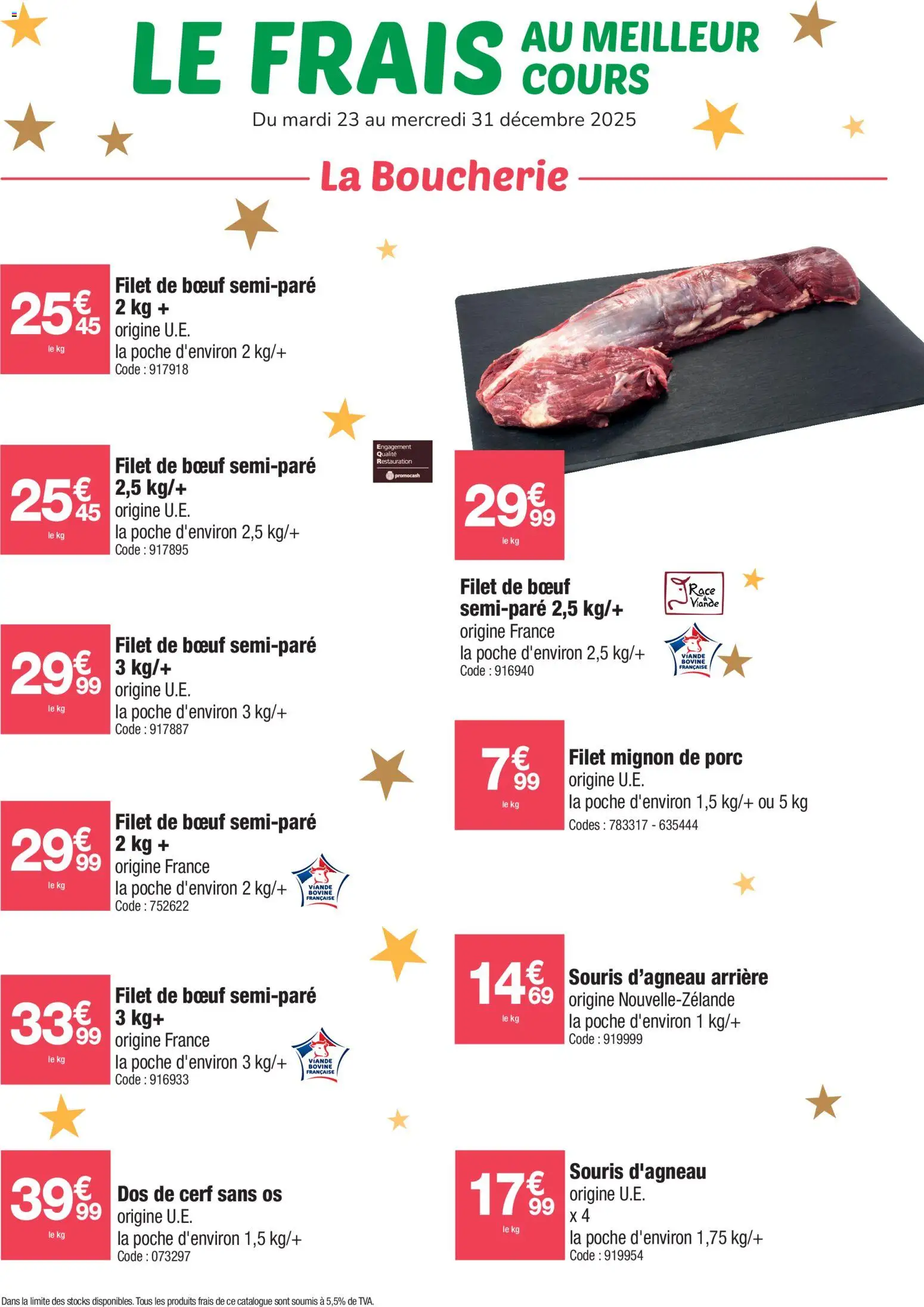 Prévisualisation de Frais au meilleur cours du magasin Promocash formulaire valide 23/12/2025