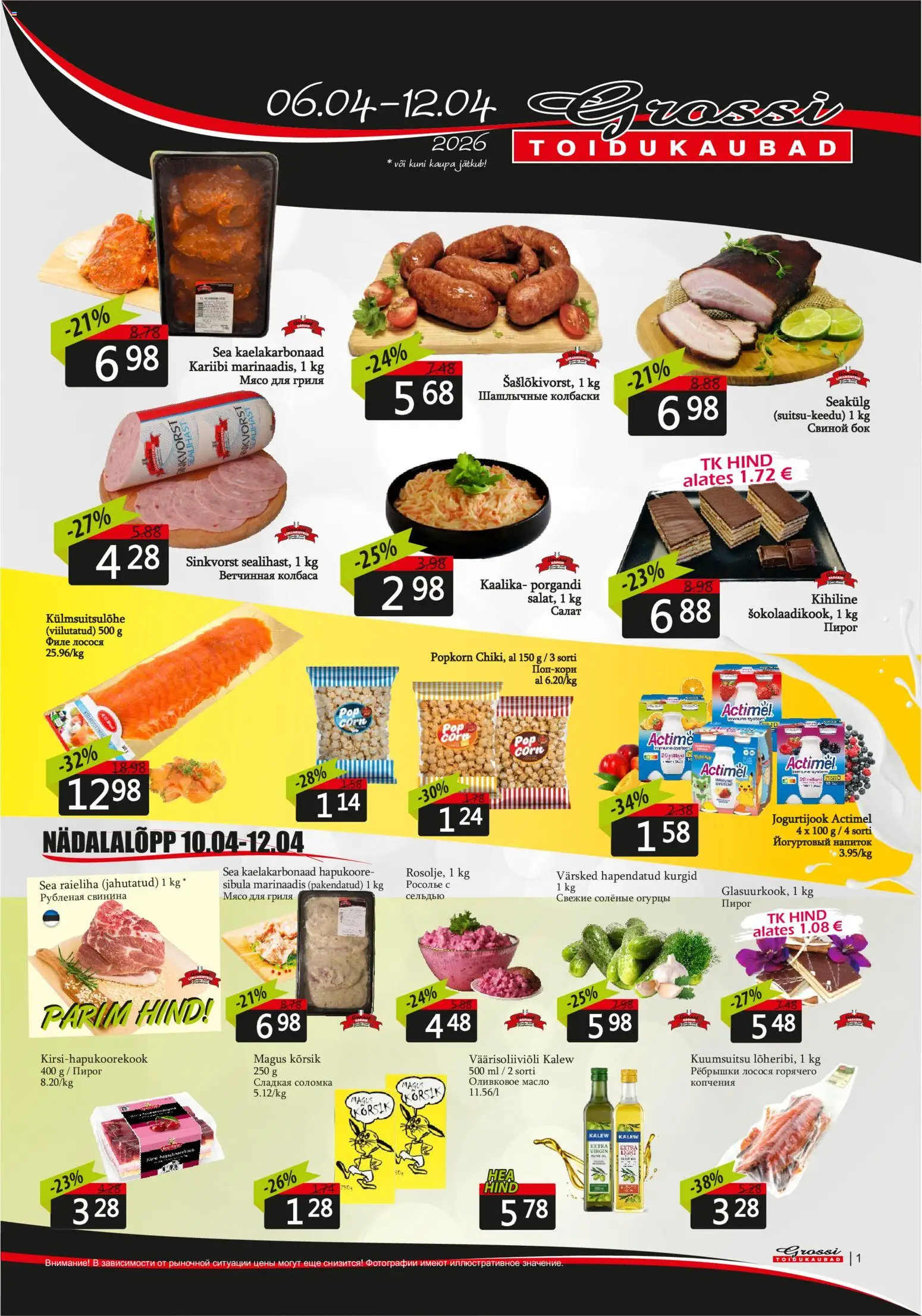 Grossi Toidukaubad kliendilehe eelvaade alates 06.04.2026