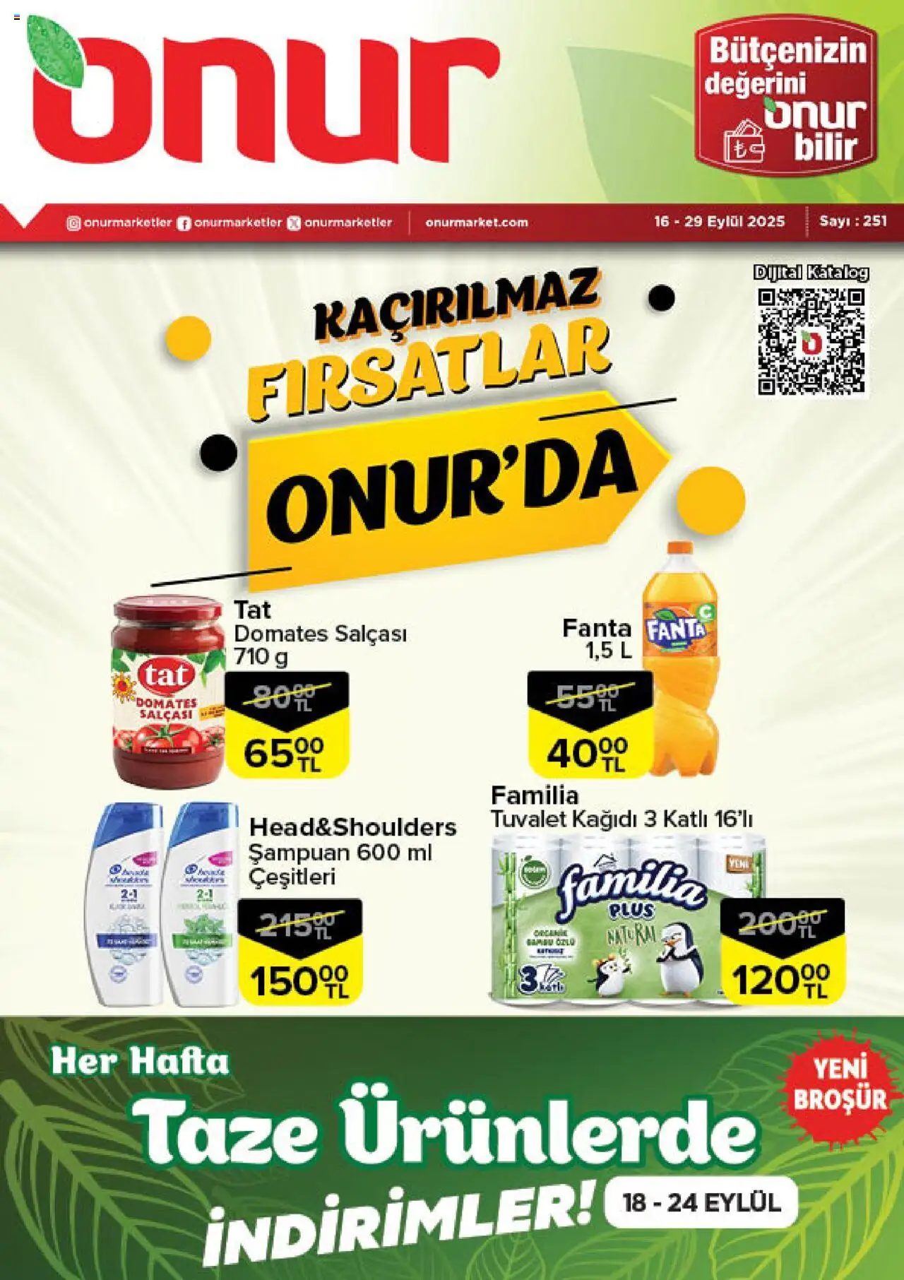 ONUR MARKET Katalog - İstanbul (16 Eylül 2025) - Indirim, Broşür - Sayfa numarası 1