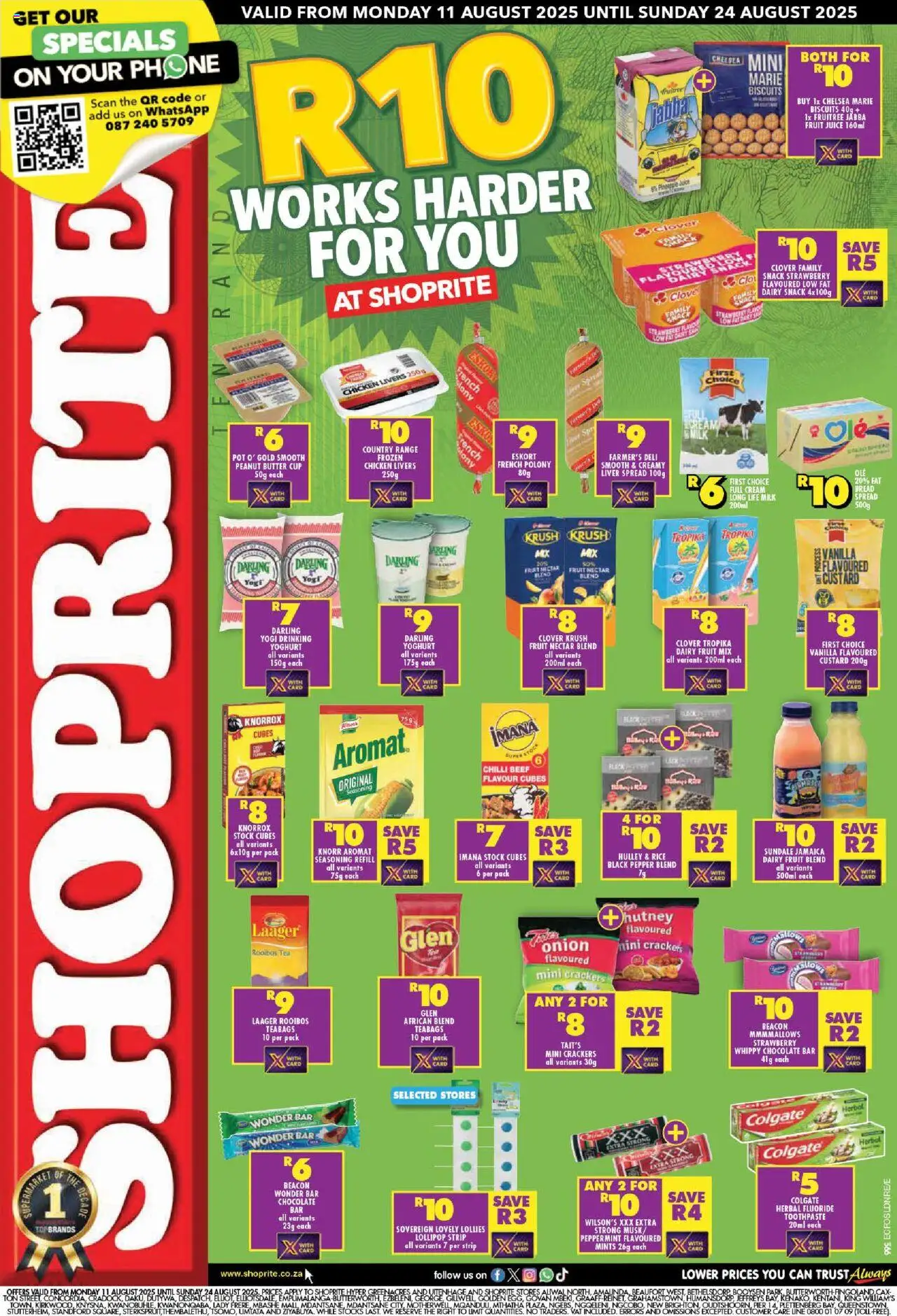 Shoprite Eastern Cape - R10 Works Harder 11/08 - 24/08/2025 >> Catalogue