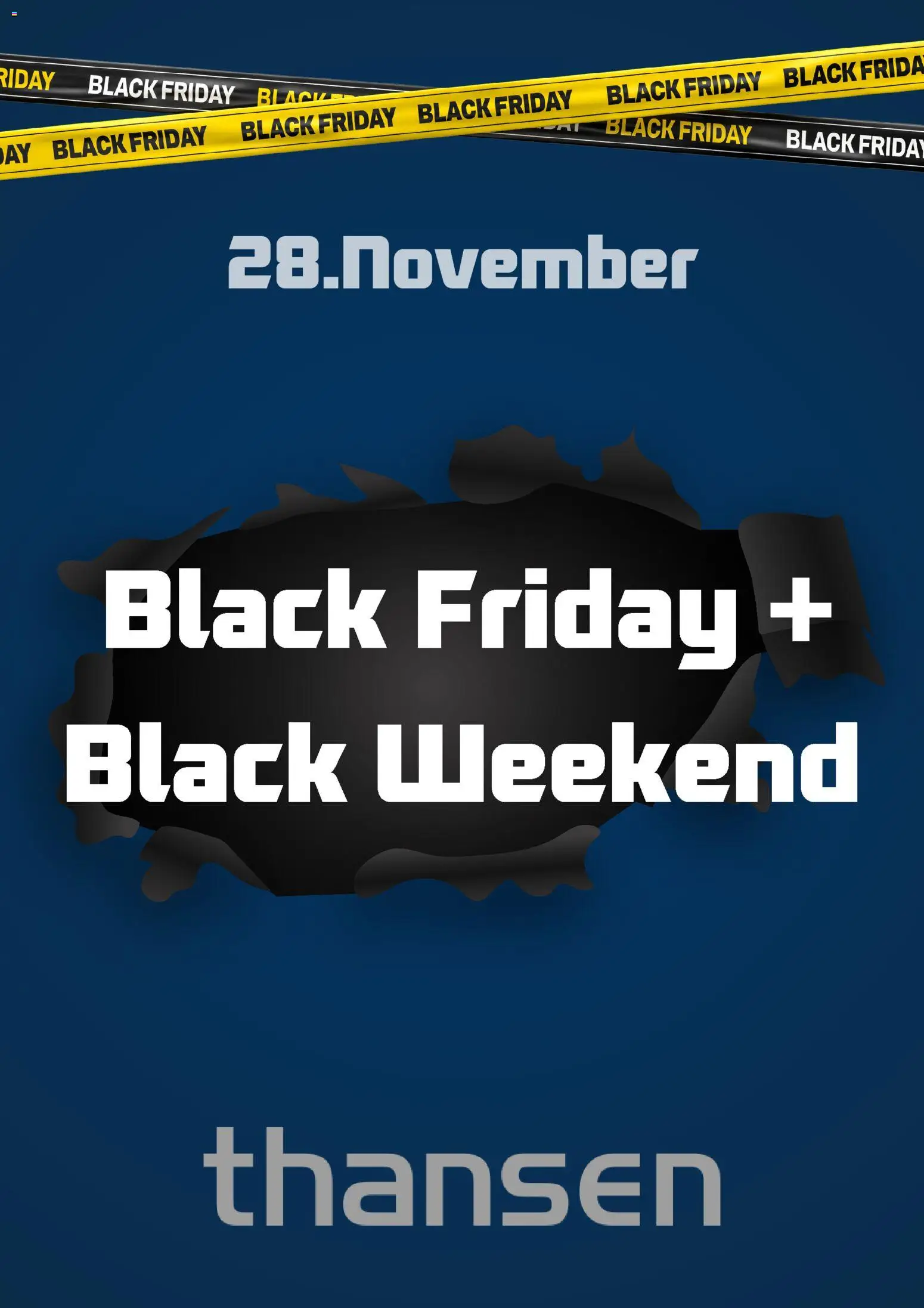 Eksempel på tilbudsavis Black Friday varsel fra butik Thansen gyldig fra 03/11/2025