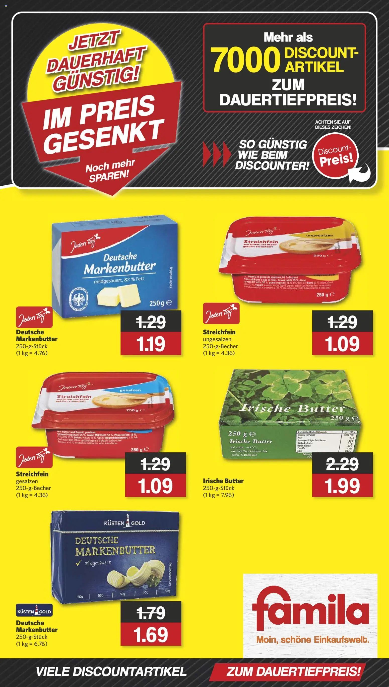 Vorschau von dem Prospekt des Geschäftes Famila Nordwest, gültig ab dem 01.12.2025 - Butter, Rapsöl, Tempo