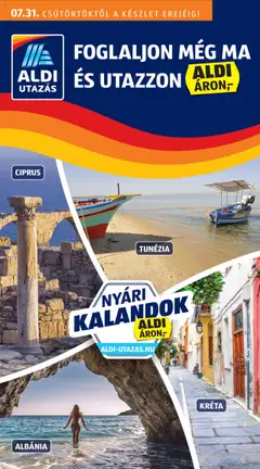 Aldi - Utazás katalógus megtekintése, amely érvényes 2025.07.31.-től