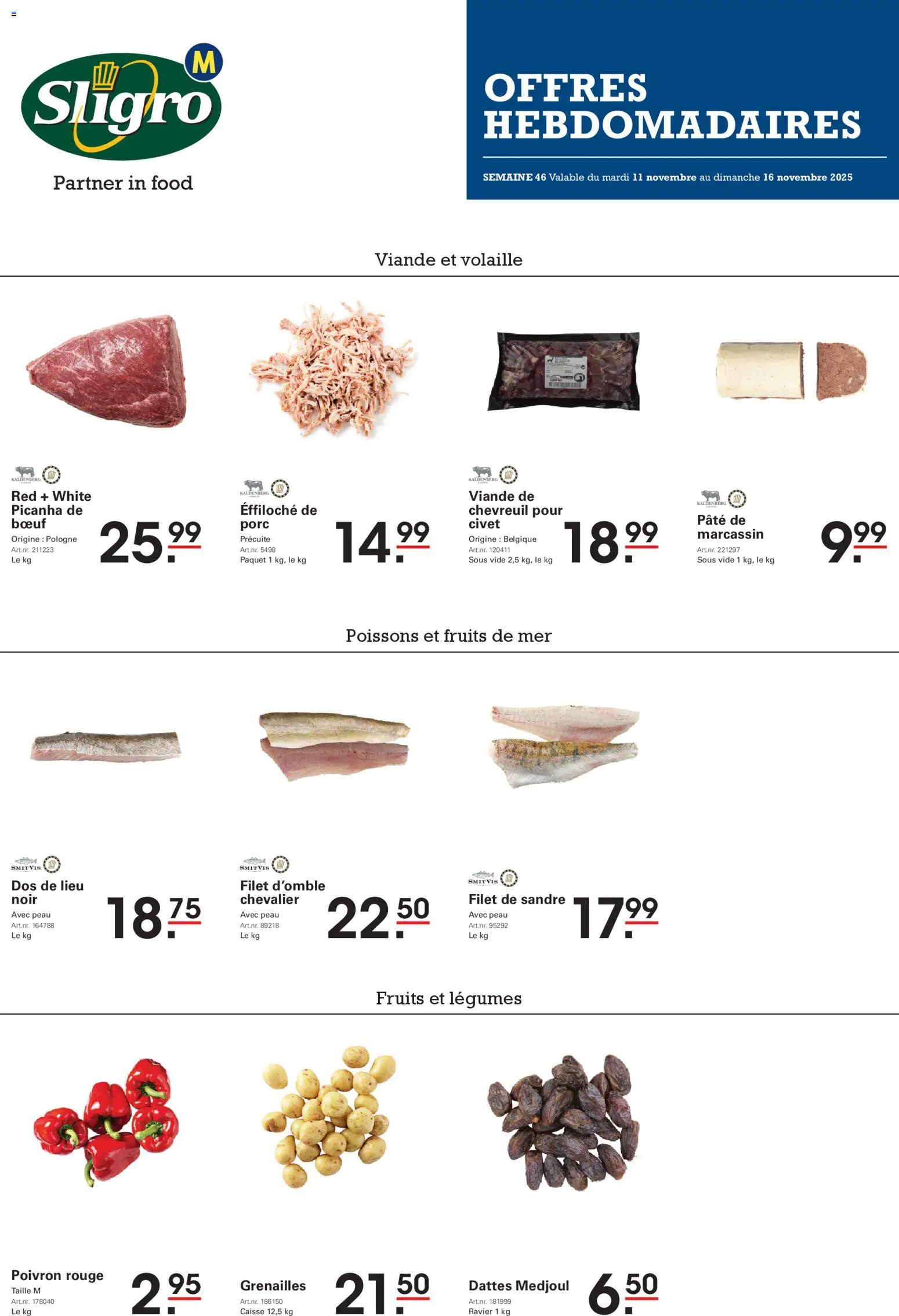 Voorbeeld van Publicité van winkel Sligro geldig vanaf 11/11/2025