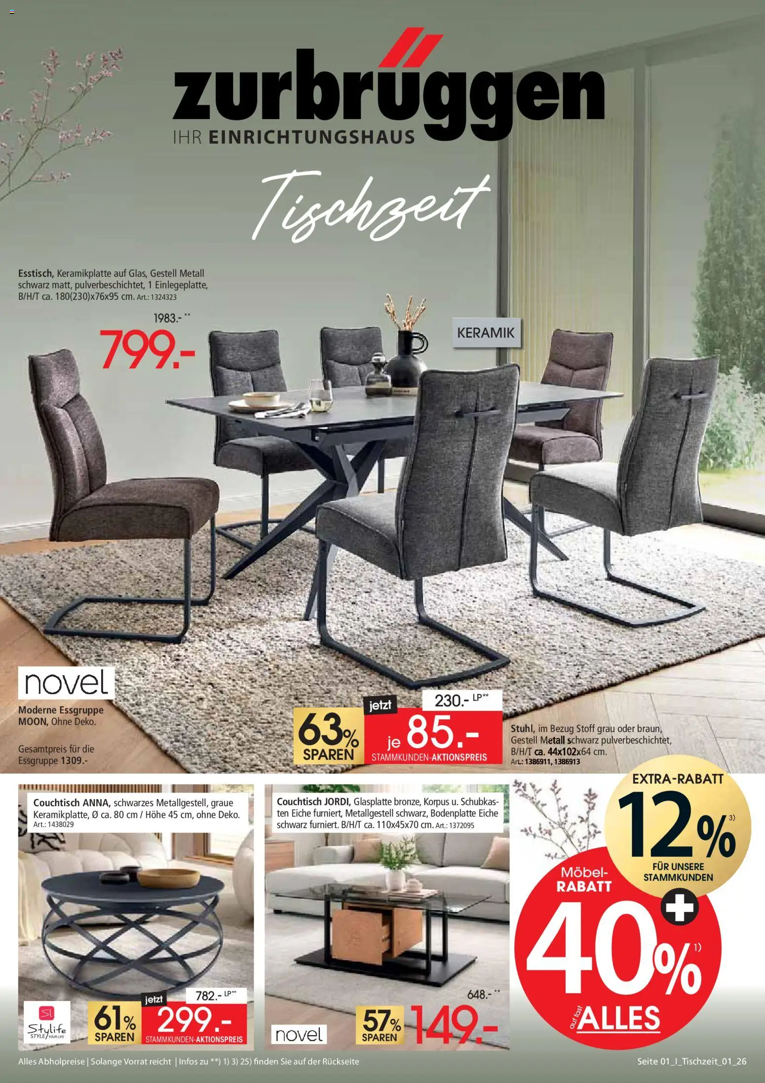 Vorschau von dem Prospekt des Geschäftes Zurbrüggen, gültig ab dem 02.03.2026 - Couchtisch, Essgruppe