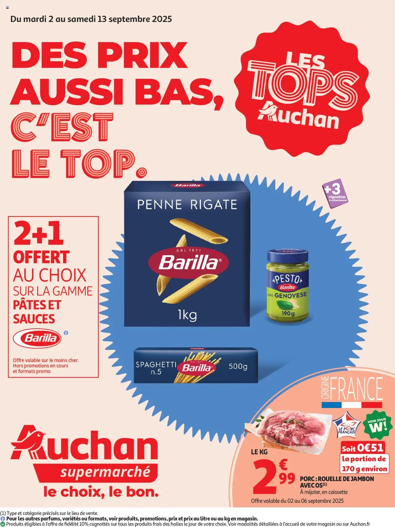 Auchan shop Des prix aussi bas, c'est le top dans votre super geldig vanaf 02/09/2025 - Paginanummer 1