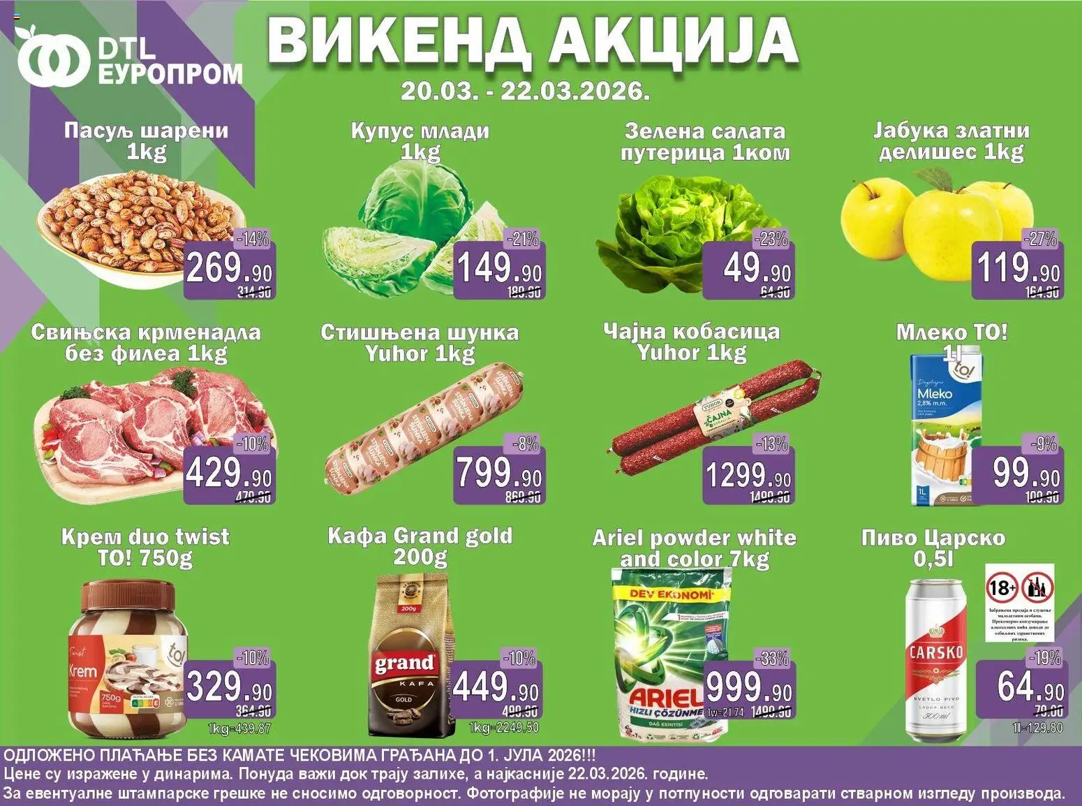 Pregled Europrom kataloga - važi od 20.03.2026