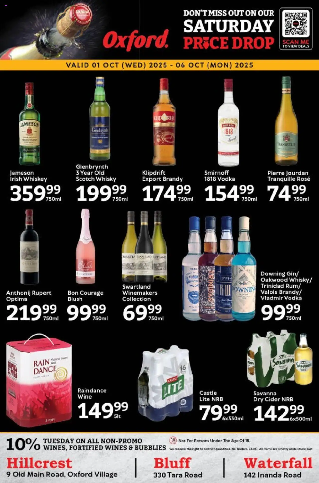 Oxford Freshmarket Liquormarket Deals from 01/10 - 06/10/2025 > Promotions - Wine, Whiskey, Brandy, Vodka, Cider, Blush