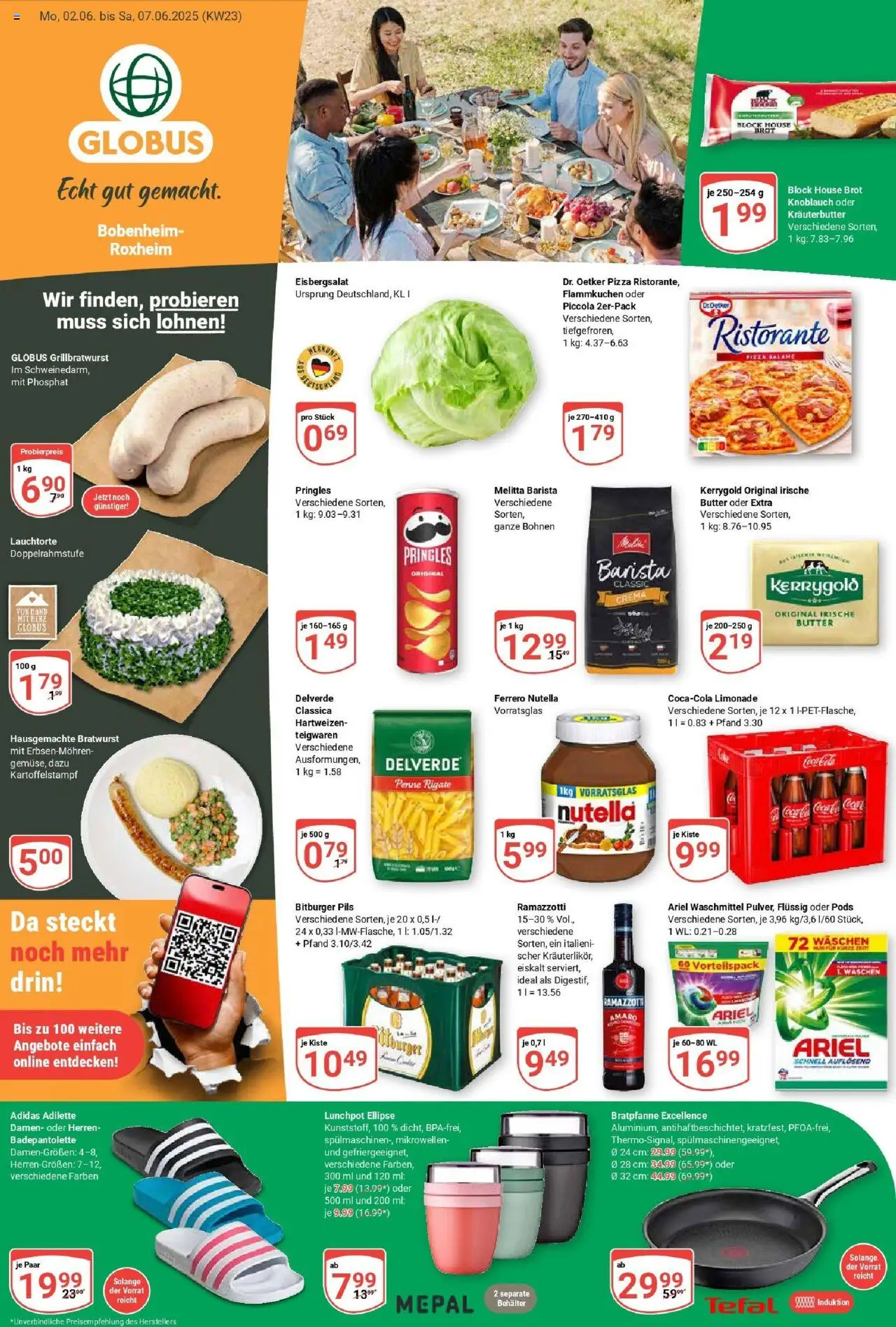 Globus Prospekt ab Montag 01.06.2025 > Prospekt Bobenheim-Roxheim - Pizza, Grill, Nutella, Ramazzotti, Pringles, Ristorante, Melitta, Pils