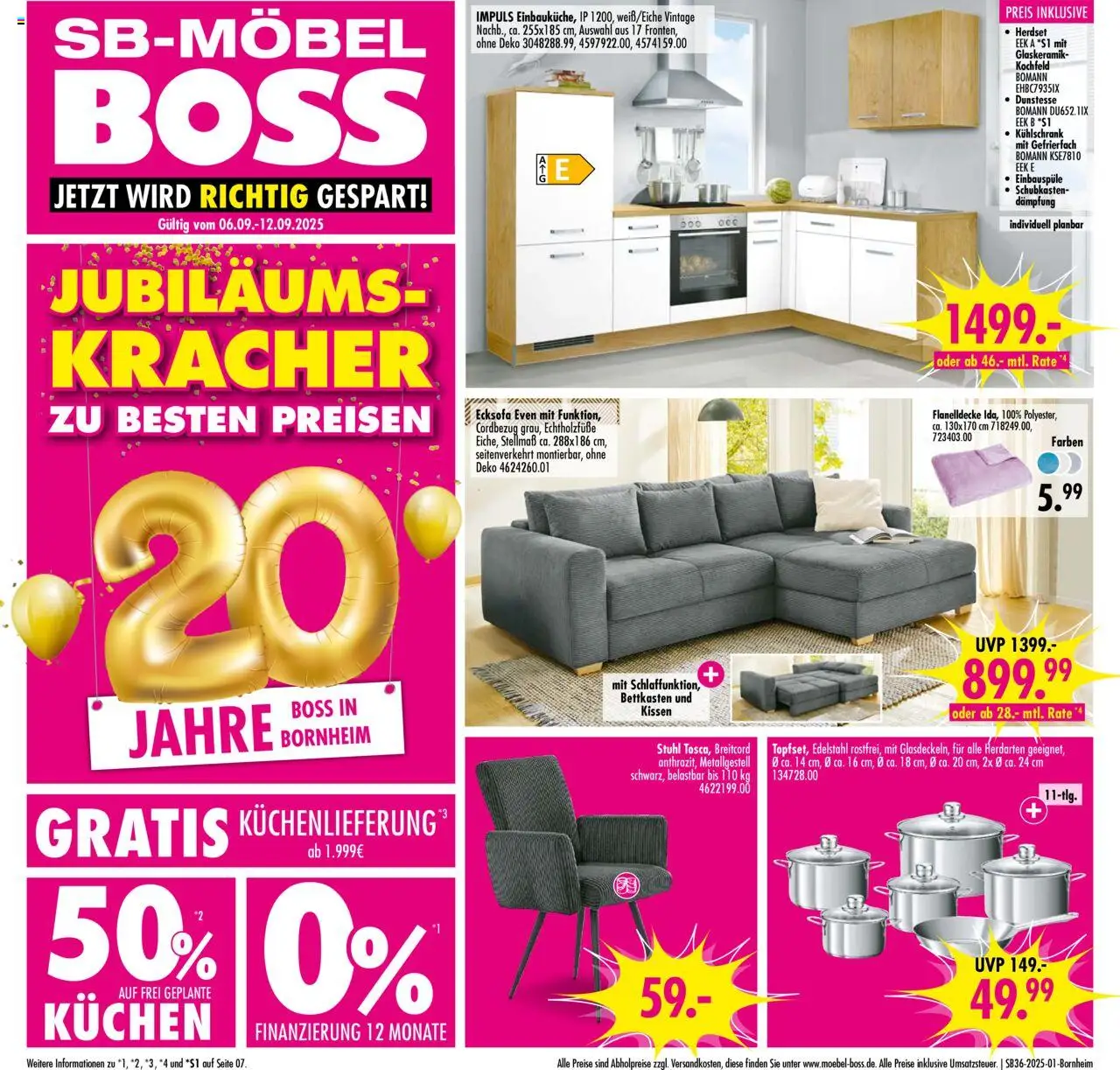 SB Möbel Boss Prospekt Bornheim (vom 06.09.2025 - 12.09.2025)