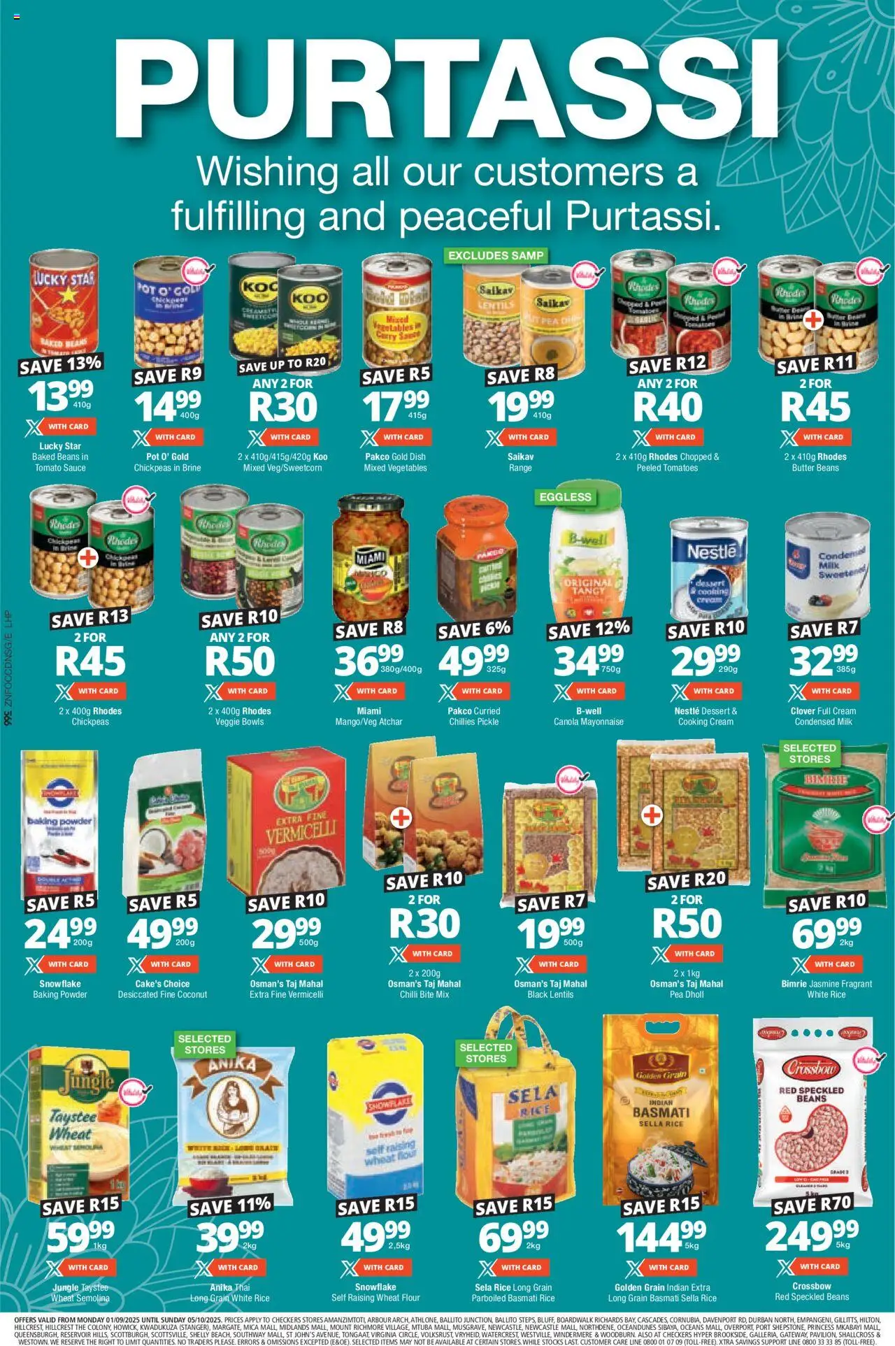 Checkers KwaZulu-Natal - Purtassi Promotion 01/09 - 05/10/2025 >> Catalogue