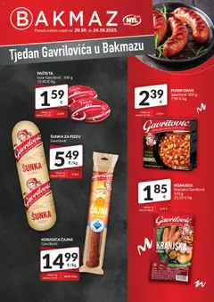 Pregled letka Tjedan Gavrilovića trgovine Bakmaz vrijedi od 20.10.2025