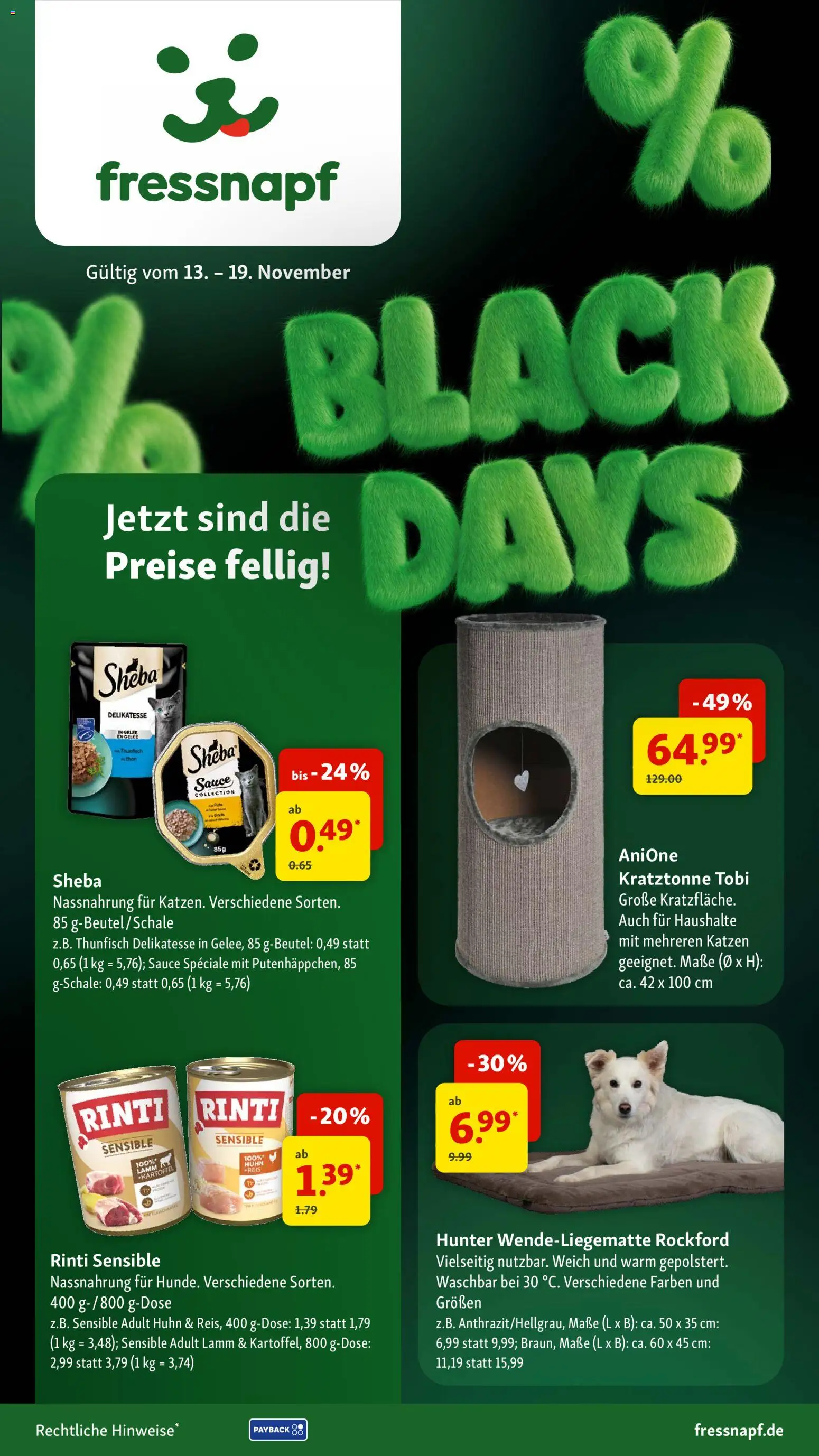 Vorschau des Merkblatts Black Friday vom Shop Fressnapf gültig von 13.11.2025 bis 19.11.2025