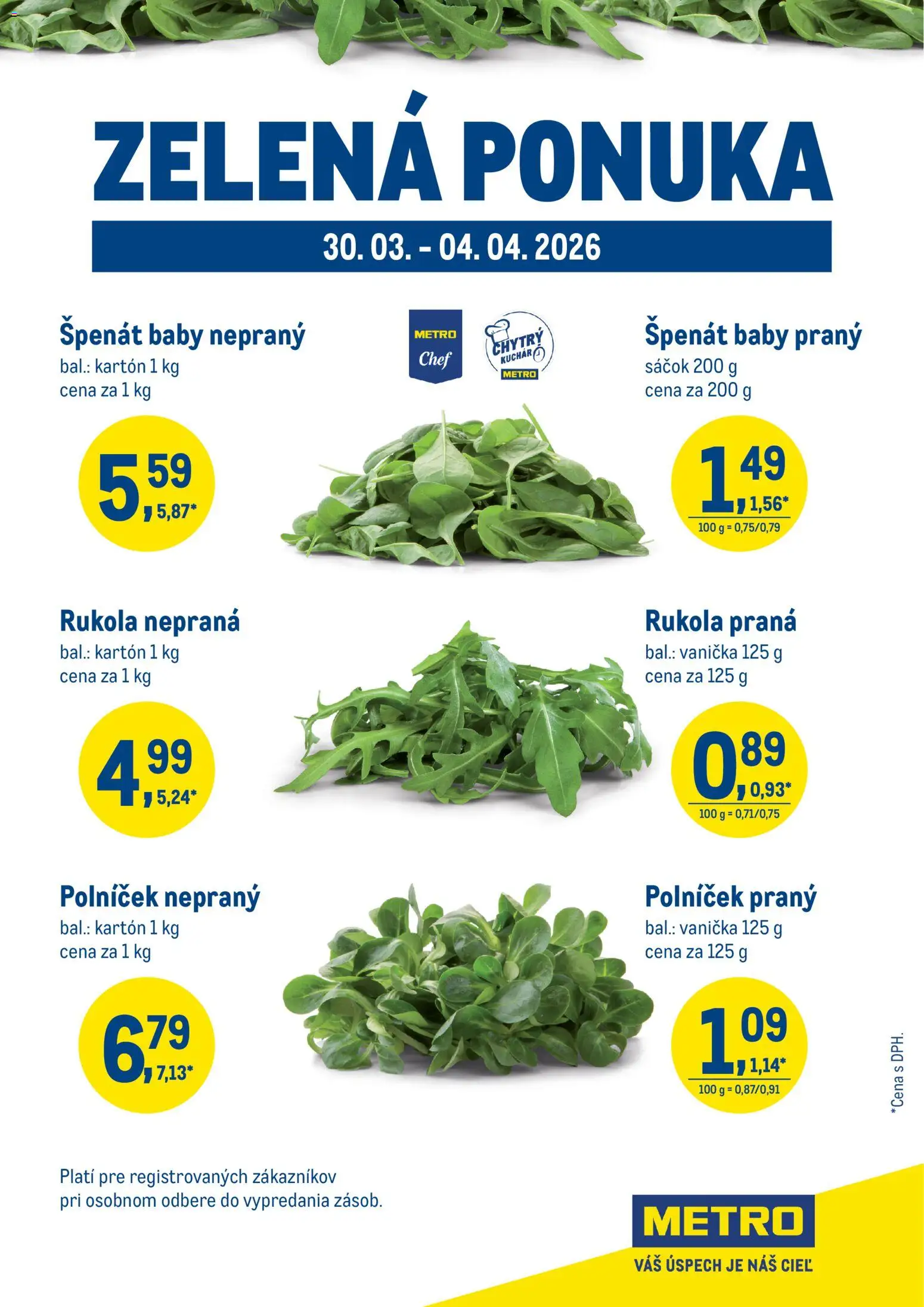 Náhľad Metro letáku platného od 30.03.2026 - Špenát