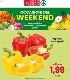 Anteprima dell'opuscolo Volantino Occasioni del Weekend dal negozio Interspar valido da 04/09/2025