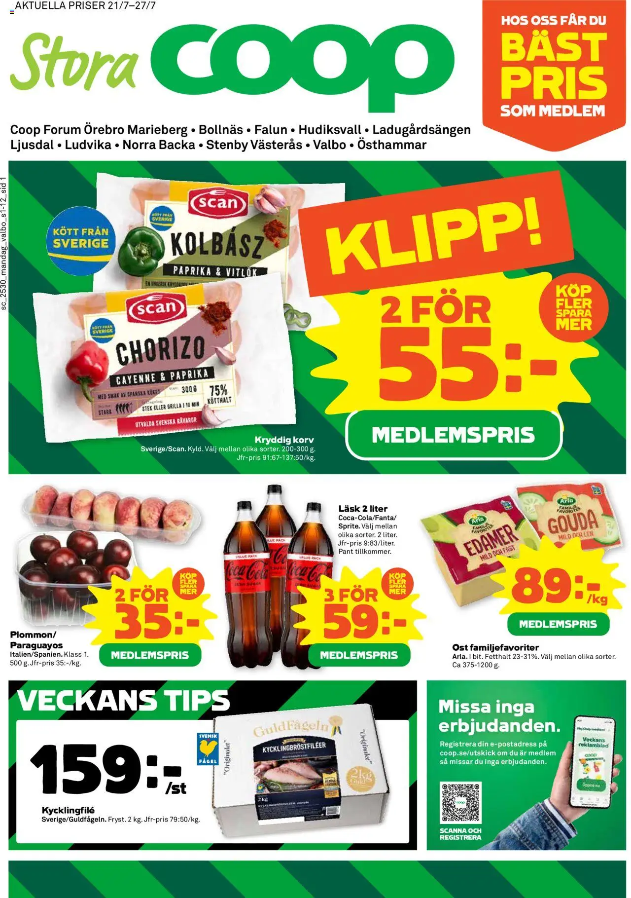 Bollnäs är giltig 21/07 2025 > Veckans Erbjudanden gäller från 21/07/2025 till 27/07/2025 sidnummer 1