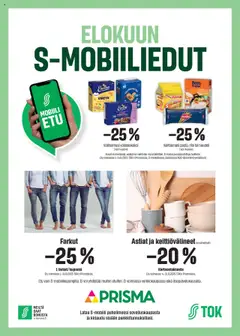 Kaupan Prisma Tarjoukset - Elokuun S-mobiiliedut esikatselu, voimassa 01/08/2025