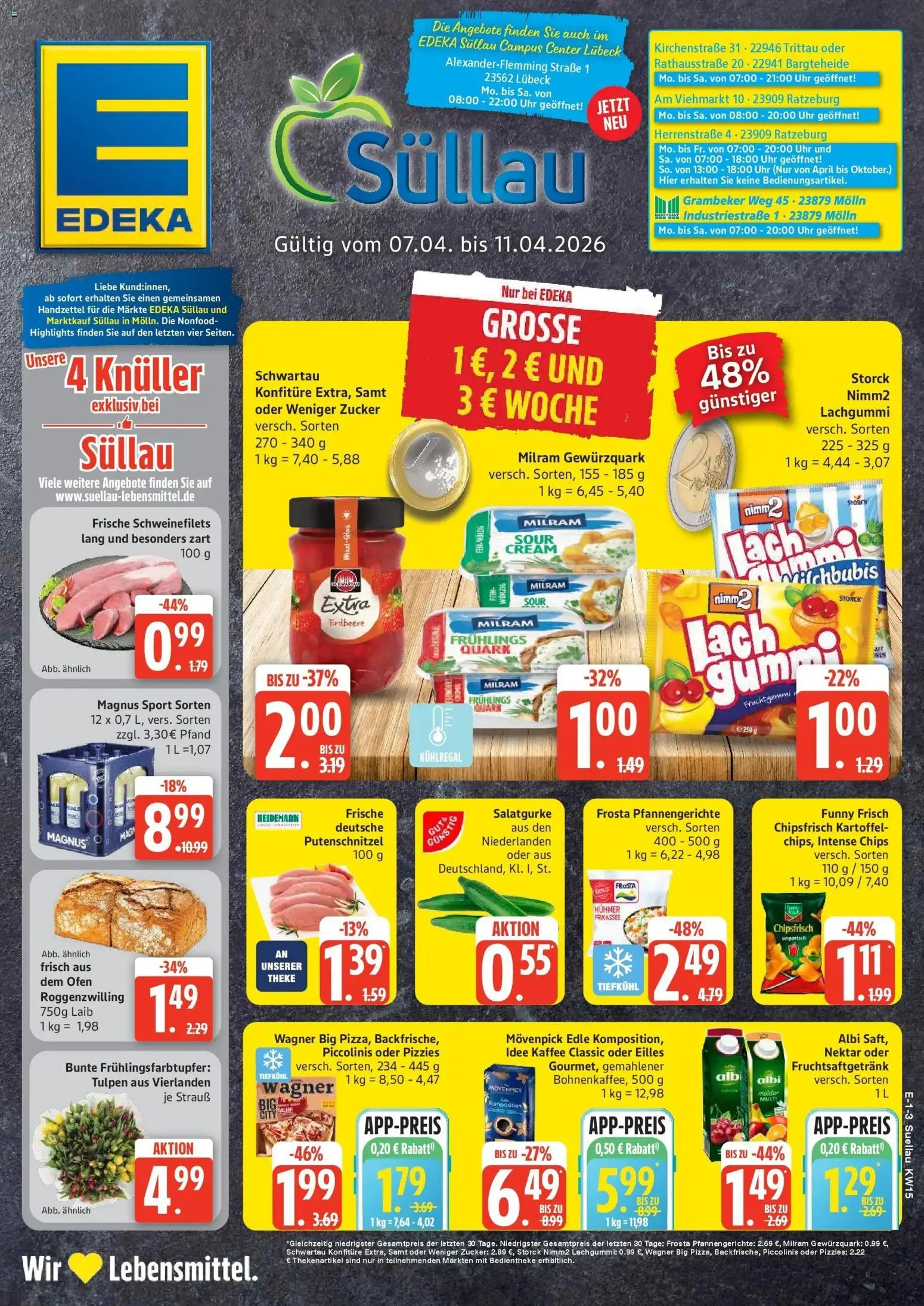 Vorschau von dem Prospekt des Geschäftes Marktkauf, gültig ab dem 05.04.2026 - Kaffee, Uhr, Quark, Ofen, Frosta, Zucker, Funny frisch, Putenschnitzel