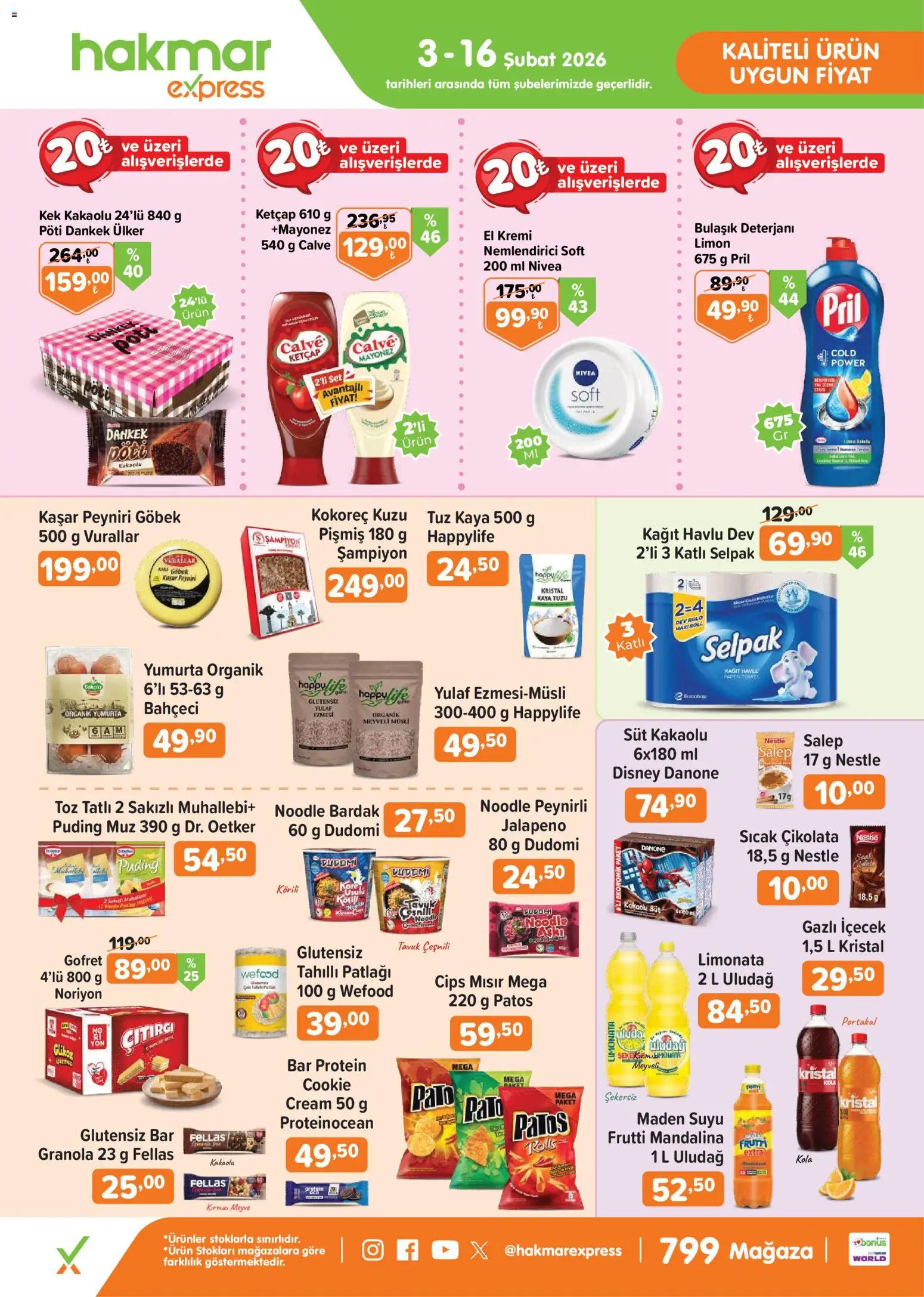 Hakmar Express Salı Aktüel Ürünler 03.02.2026 - Broşürünün önizlemesi - Süt, Limon, Maden suyu, Limonata, Mandalina, Sıcak çikolata, El kremi, Ketçap