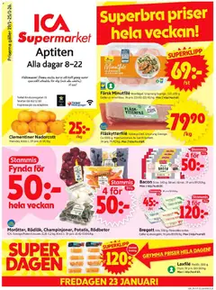 Förhandsgranska reklamblad Aktuella reklamblad ICA Supermarket från butik ICA Supermarket gäller från 19/01/2026