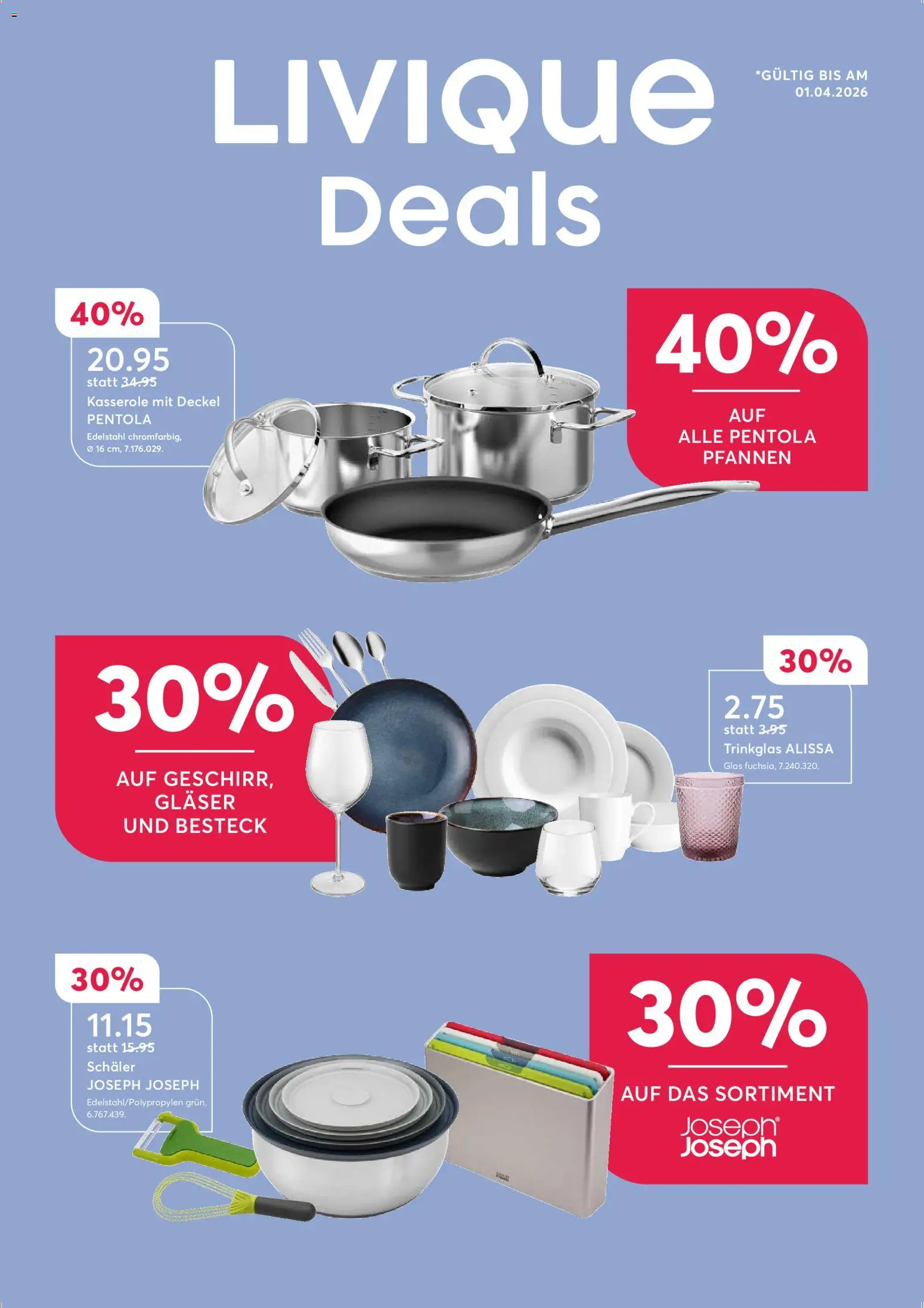 Vorschau des Merkblatts Livique aktionen vom Shop Livique gültig von 12.03.2026 bis 01.04.2026 - Glas, Deckel