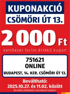 Aldi - Kupón Akció | Budapest megtekintése, amely érvényes 2025.10.27.-től