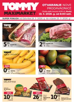 Pregled letka Super ponuda povodom otvaranja u Rovinju trgovine Tommy vrijedi od 19.03.2026