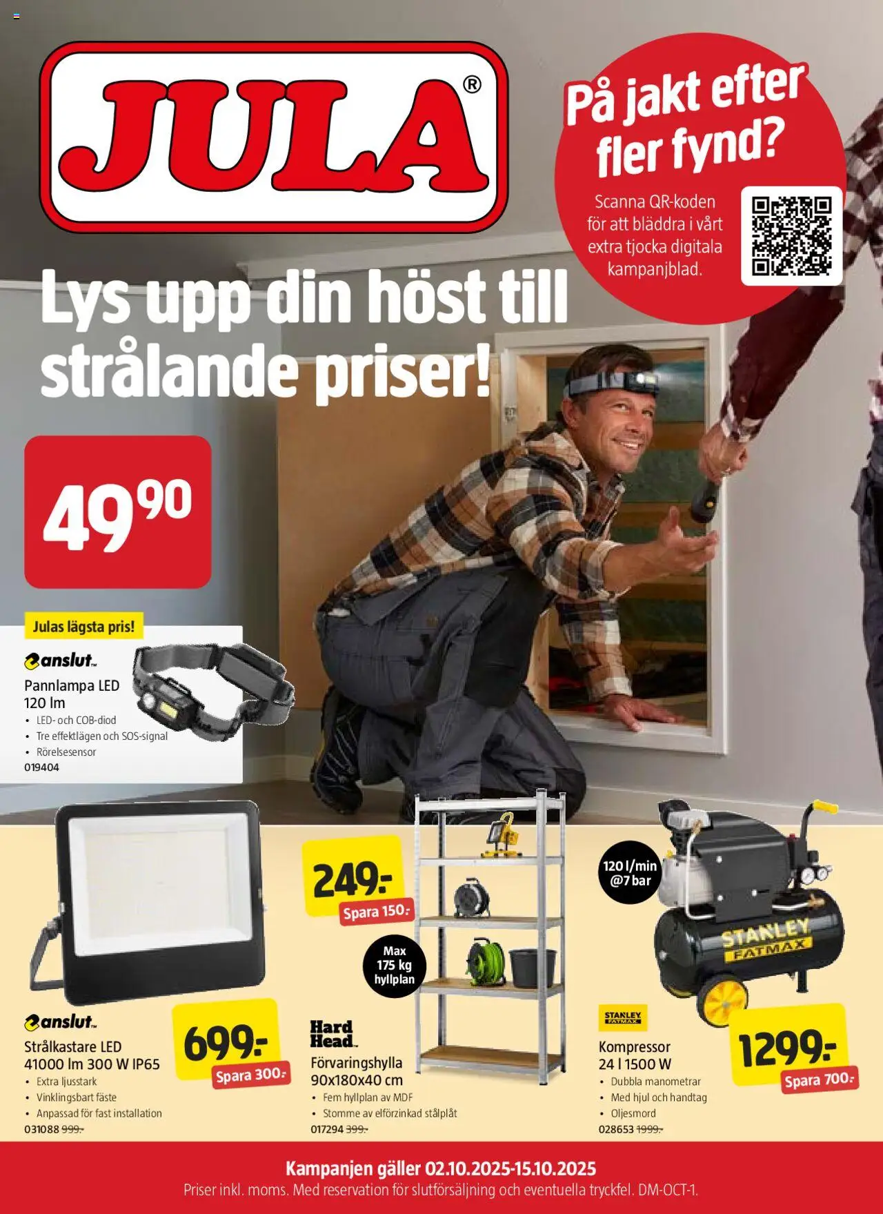 Aktuella reklamblad Jula är giltig 02/10 2025 > Veckans Erbjudanden gäller från 02/10/2025 till 15/10/2025 sidnummer 1