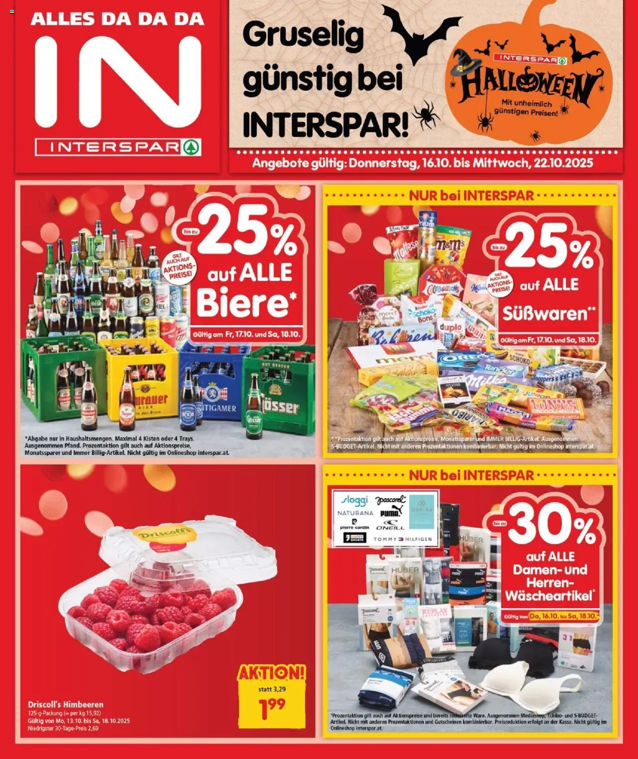  INTERSPAR Flugblatt 16.10.2025 - Angebote "Burgenland" - Seite 1 - Süßwaren