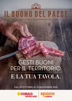 Anteprima dell'opuscolo Volantino Il Buono del Paese Piemonte dal negozio Conad valido da 23/10/2025