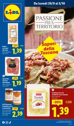 Anteprima dell'opuscolo Volantino Toscana dal negozio Lidl valido da 29/09/2025