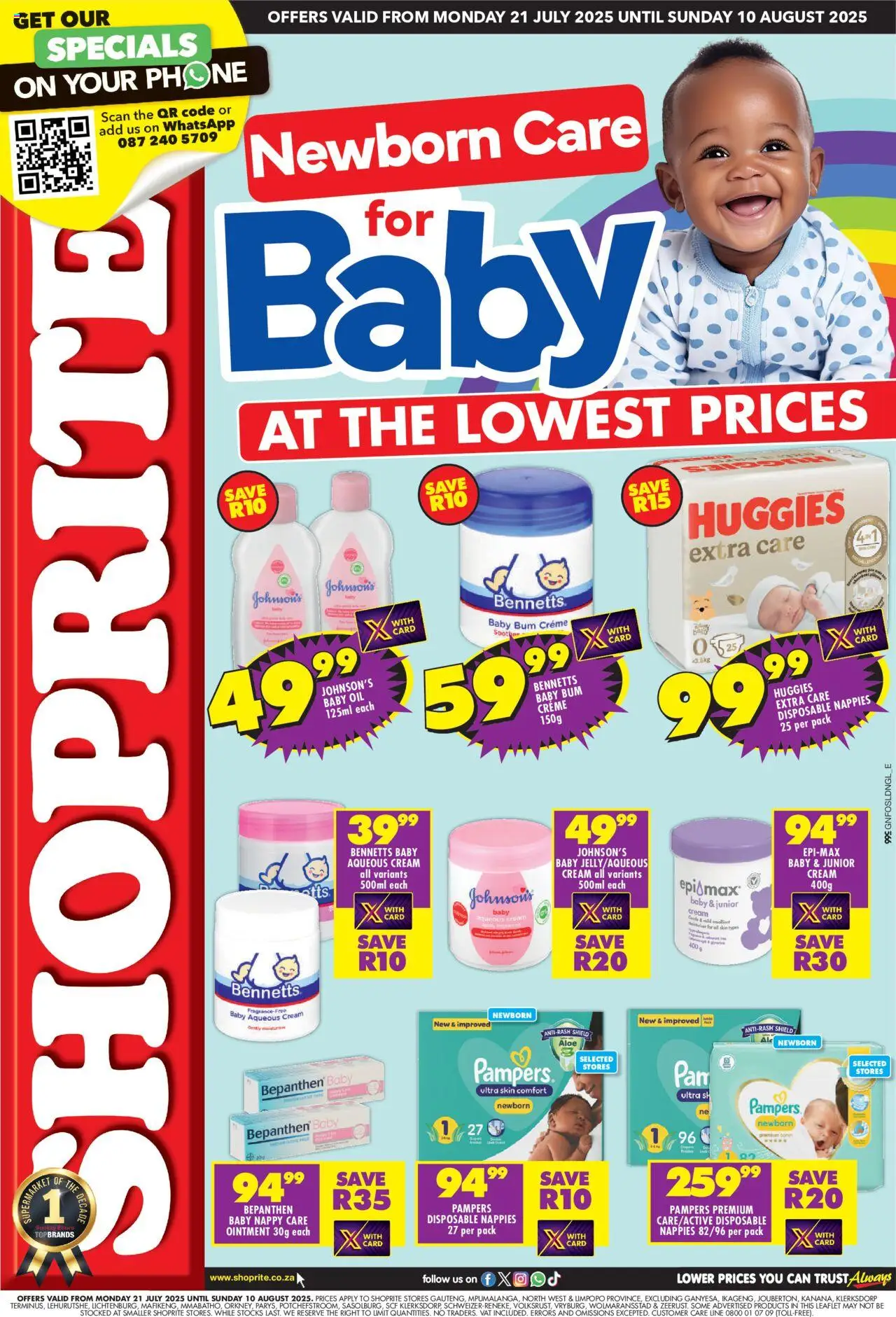 Shoprite Gauteng - Baby Savings 21/07 - 10/08/2025 >> Catalogue