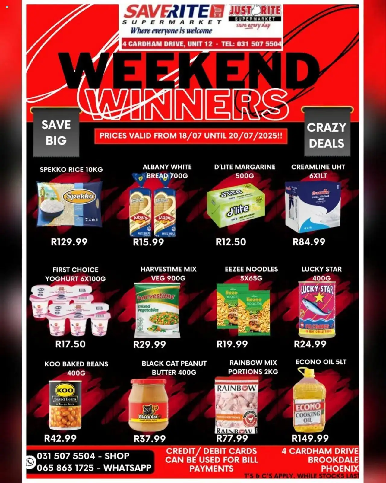 Saverite Weekend Winners from 18/07 - 20/07/2025 > Promotions